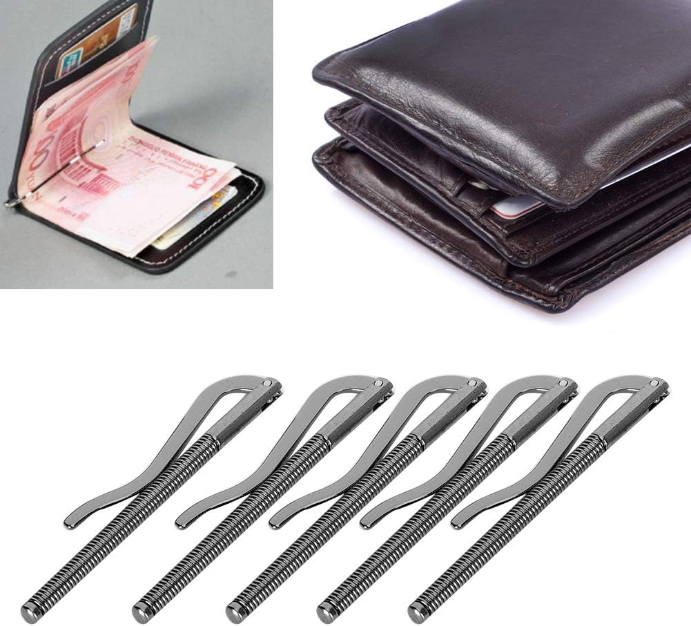 5pcs 3.3in Spring Metal Money Clip, Wallet Clamp Organizers for Bifold Purse(Black) - Image 5