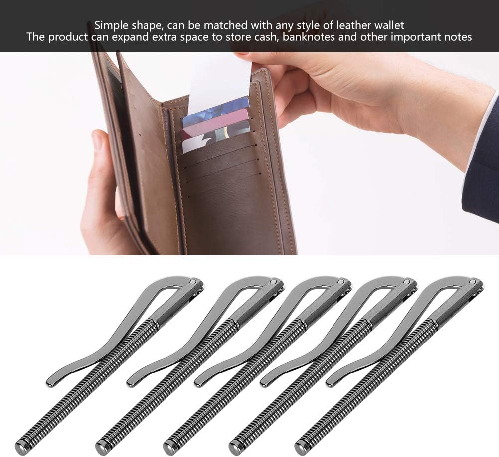 5pcs 3.3in Spring Metal Money Clip, Wallet Clamp Organizers for Bifold Purse(Black) - Image 7