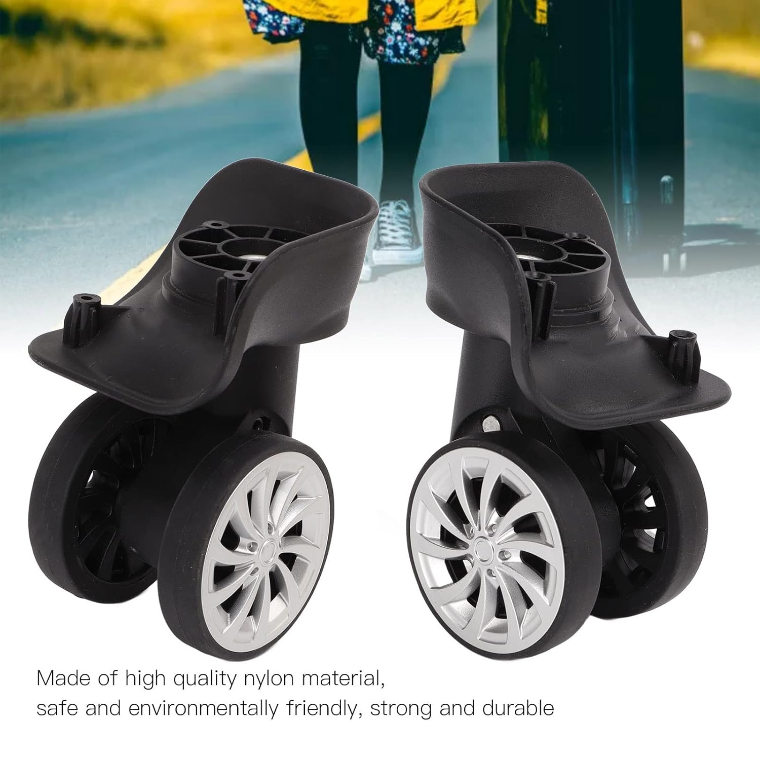 Heavy Duty Plate Casters, 2 Inch Caster Wheels Luggage Replacement Suitcase Repair Wheel for Trolley Case - Image 2