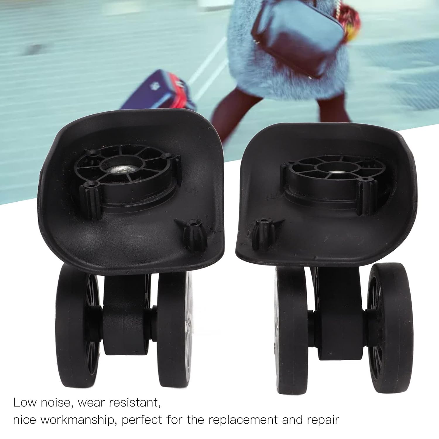 Heavy Duty Plate Casters, 2 Inch Caster Wheels Luggage Replacement Suitcase Repair Wheel for Trolley Case - Image 3