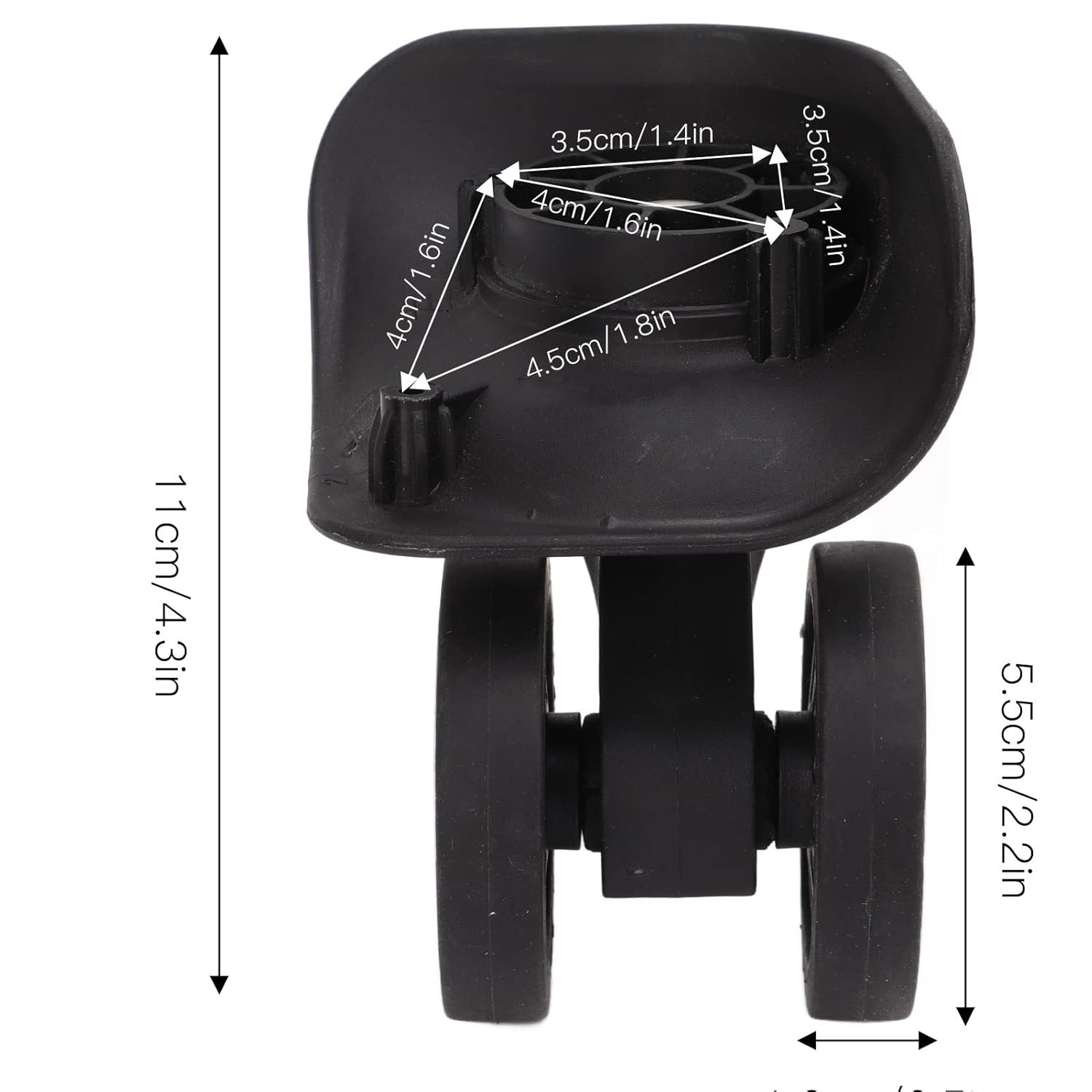Heavy Duty Plate Casters, 2 Inch Caster Wheels Luggage Replacement Suitcase Repair Wheel for Trolley Case - Image 4
