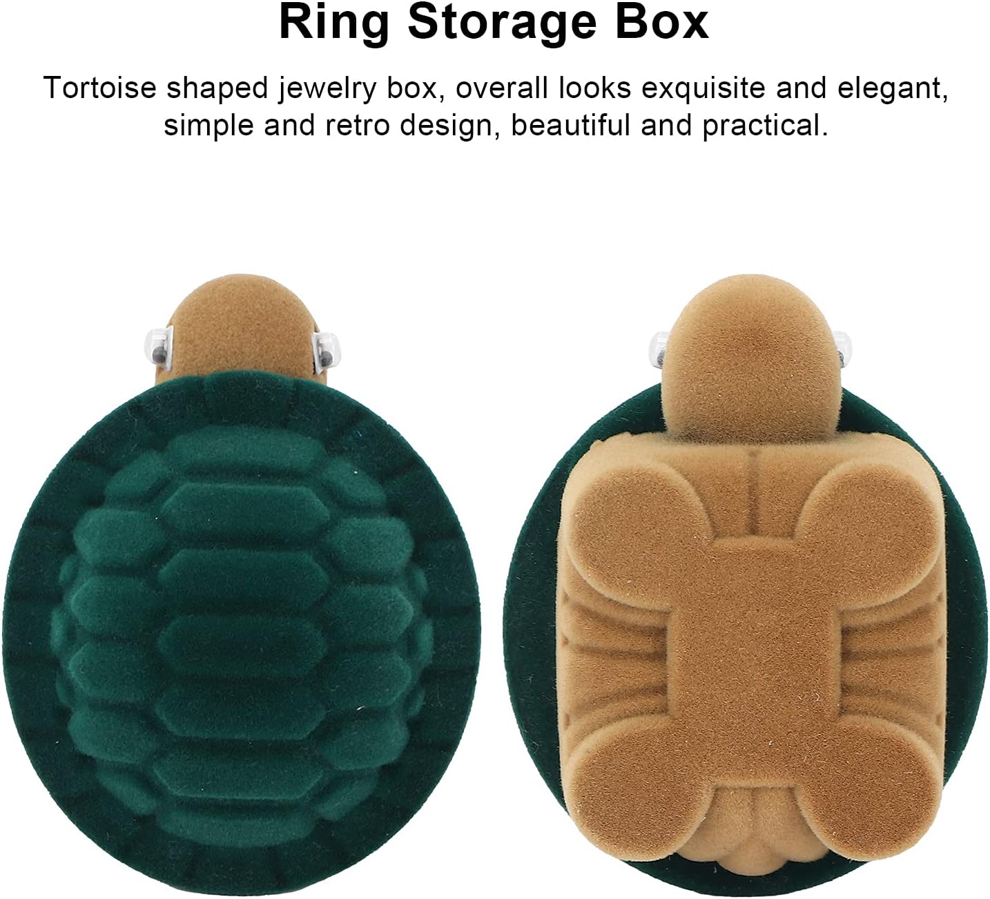 Portable Jewelry Box Organizer, Cute Cartoon Animal Wedding Ring Small Protector Case Soft Storage for Women - Image 4