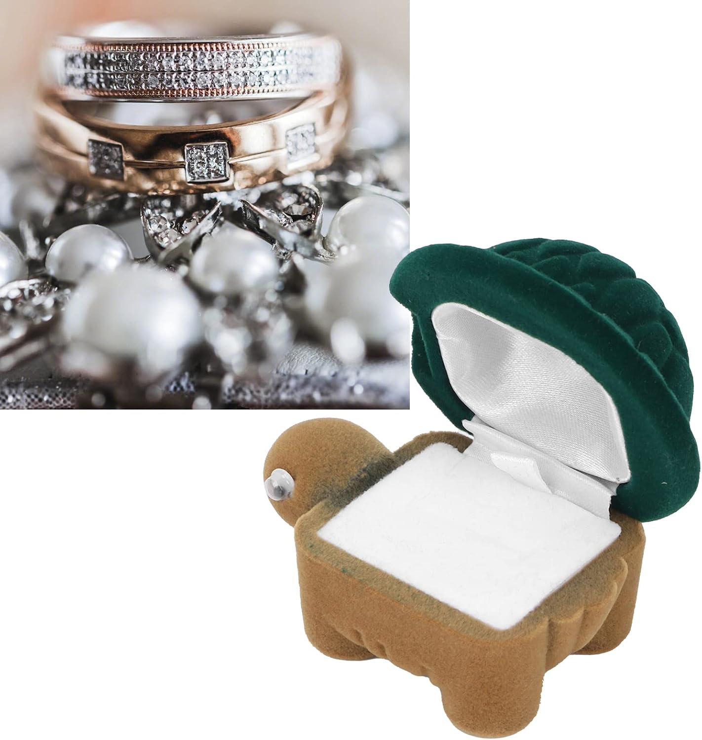Portable Jewelry Box Organizer, Cute Cartoon Animal Wedding Ring Small Protector Case Soft Storage for Women - Image 7