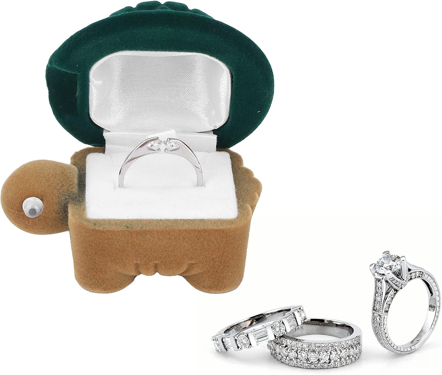 Portable Jewelry Box Organizer, Cute Cartoon Animal Wedding Ring Small Protector Case Soft Storage for Women - Image 8
