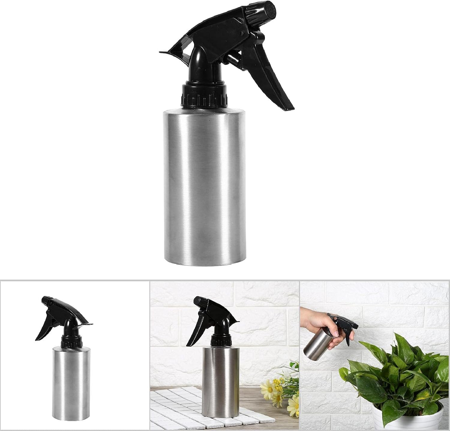 Stainless Steel Spray Bottle,Fine Mist Sprayer Empty Refillable Container for Kitchen Bathroom or Plants Water Sprayer(350ML) multi - Image 6