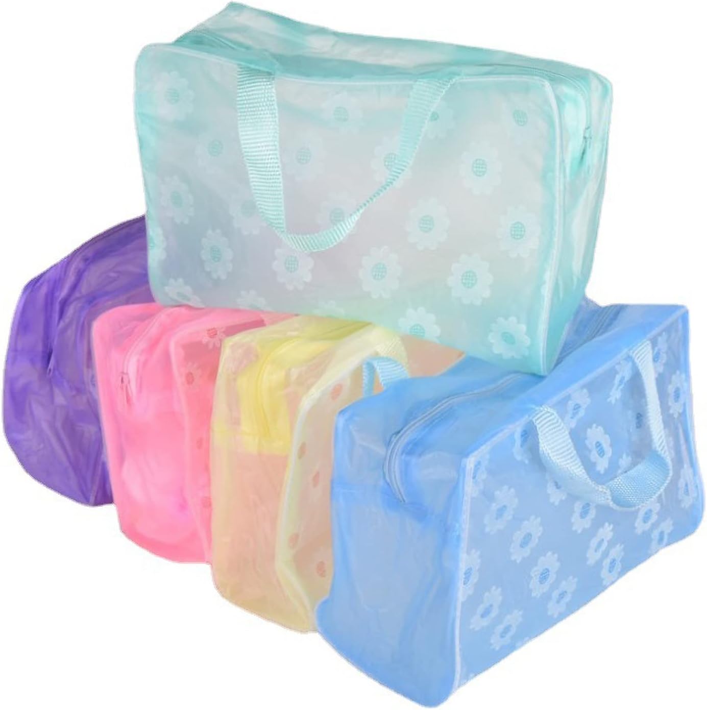 Clear Cosmetics Bag, PVC Zippered Toiletry Carry Pouch Waterproof Makeup Bag Travel Bags Organizer Case for Vacation(yellow) - Image 2