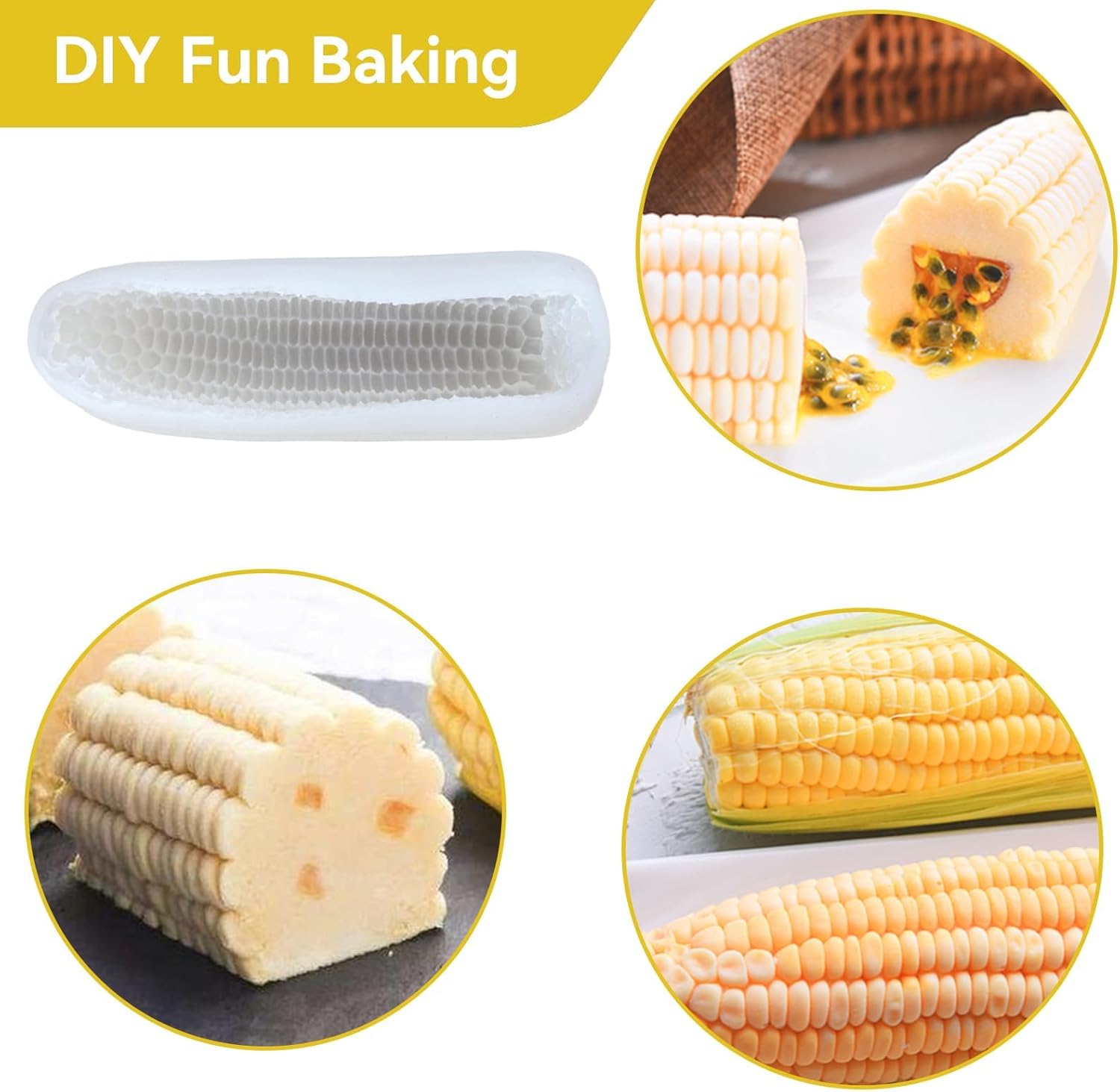 3D Corn Silicone Mold, Baking Molds Dessert Mould Shaped Candle for Mousse Cake, Pastry, Chocolate, Soap - Image 2