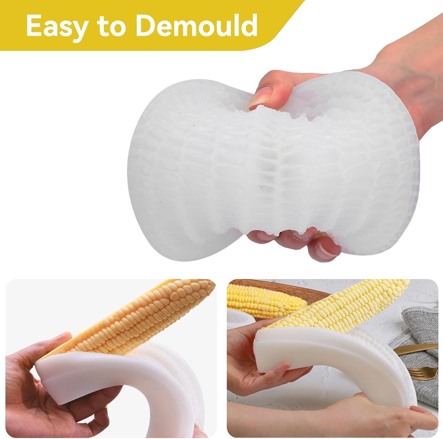 3D Corn Silicone Mold, Baking Molds Dessert Mould Shaped Candle for Mousse Cake, Pastry, Chocolate, Soap - Image 4