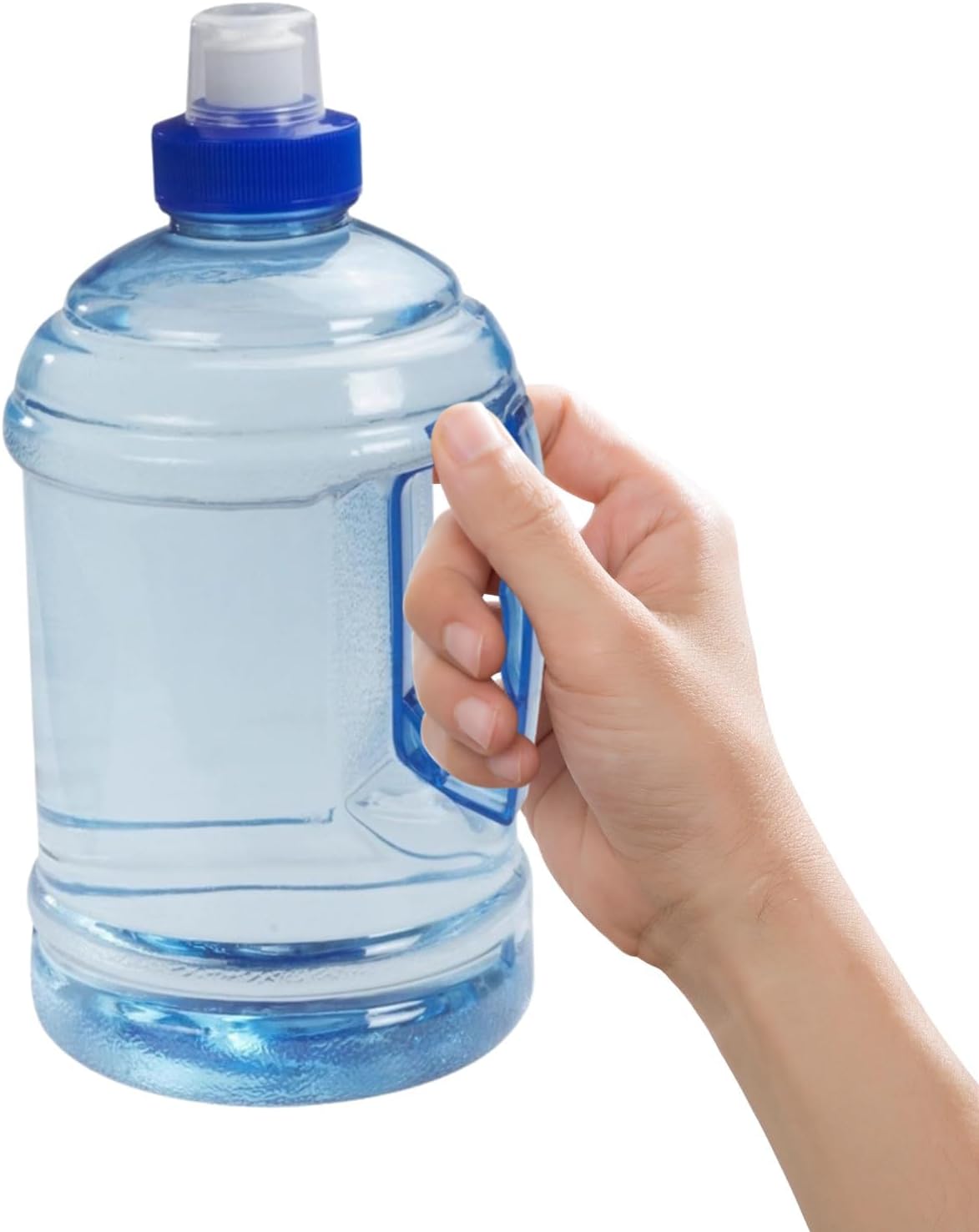 Large Water Bottle, 1l Jug with Handle Clear Sport Bottle Reusable Plastic Leak Proof for Fitness Outdoor Sports Camping, 7.5x3.9 In - Image 1