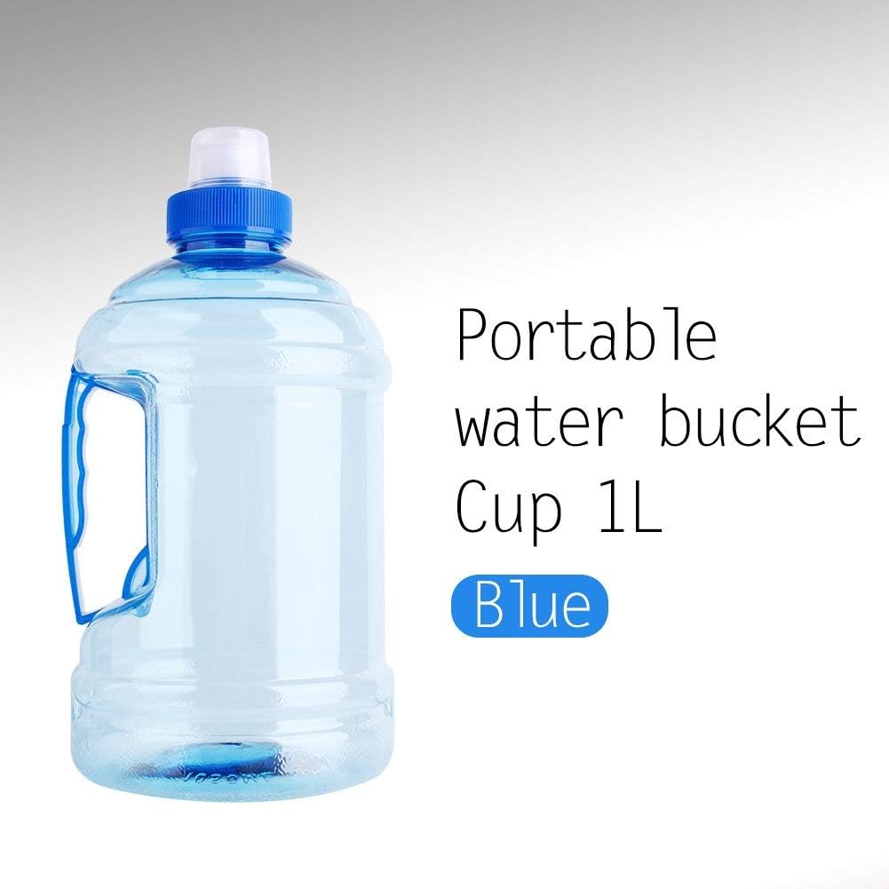 Large Water Bottle, 1l Jug with Handle Clear Sport Bottle Reusable Plastic Leak Proof for Fitness Outdoor Sports Camping, 7.5x3.9 In - Image 6