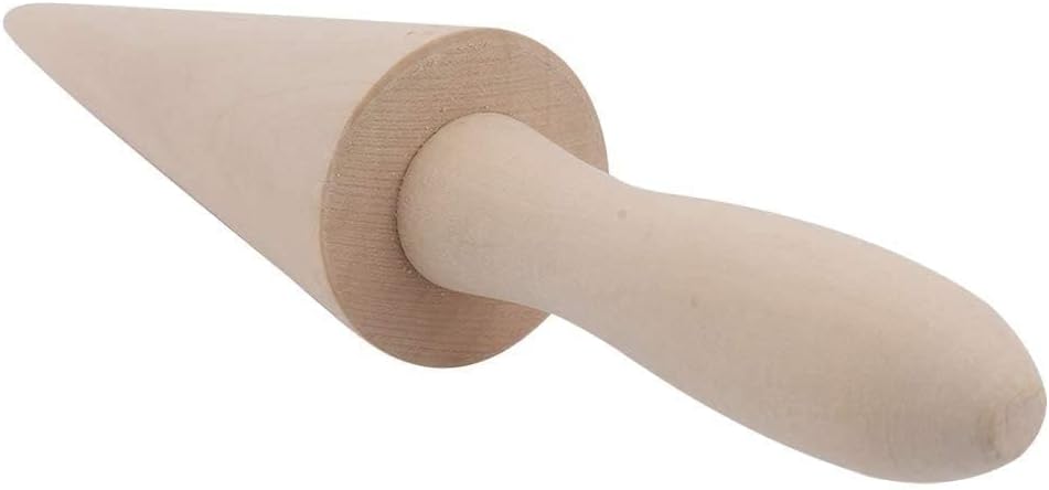 Ice Cream Cone Mold, Reusable Wooden Horn Mold 9.1in Waffle Roller Pizzelle for Kitchen Cooking and Baking - Image 8