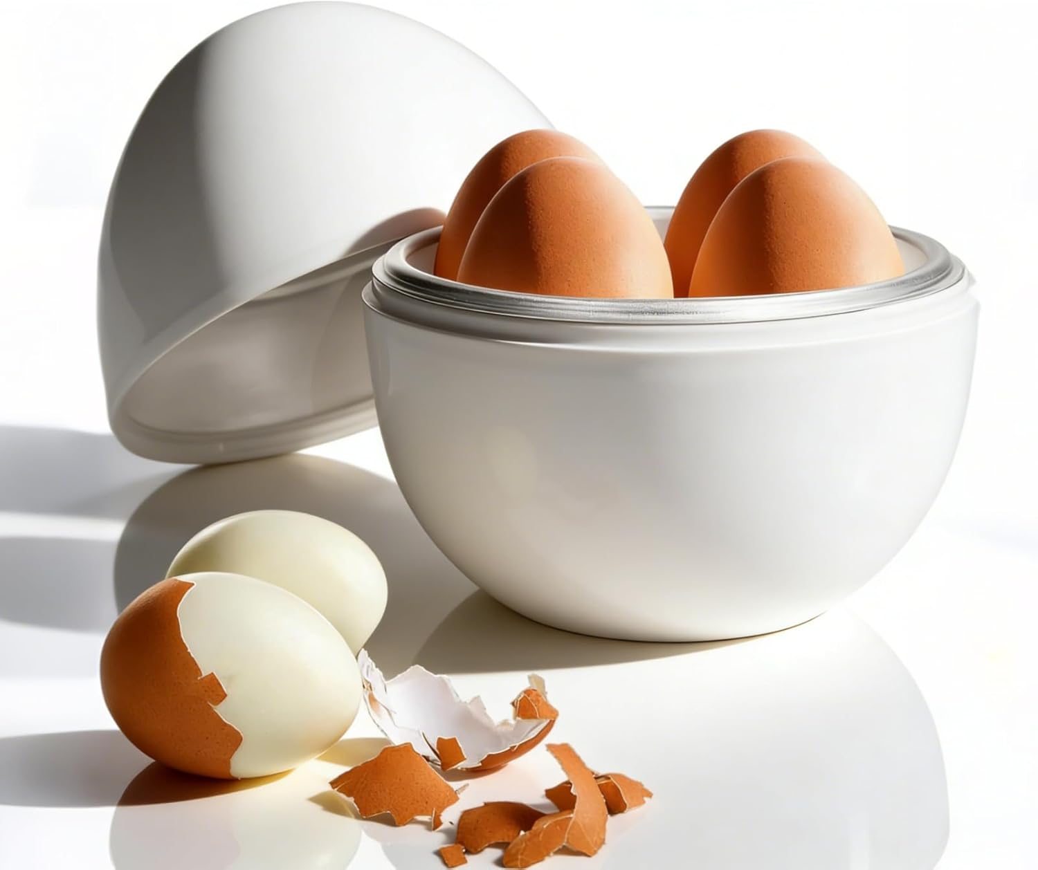 Microwave Egg Cooker, Hard Boiled 4 Capacity Boiler Steamer Poacher Microwavable with Lid for Cooking Kitchen Tools - Image 1