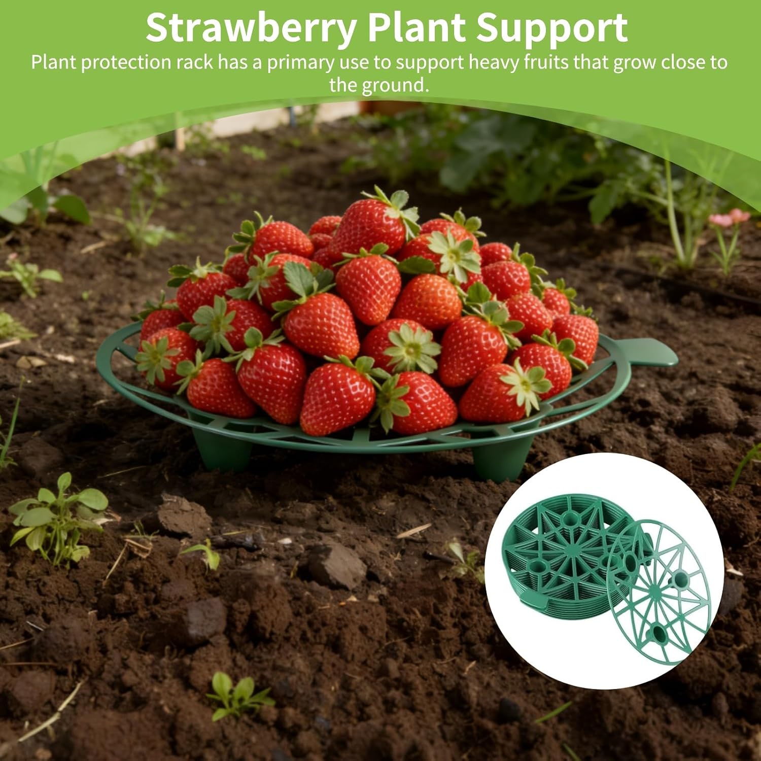 10PCS Strawberry Plant Support, Watermelon Support Stand Melon Holder Tray Protection Rack Cradle Pumpkin for Squash Cantaloupe - Image 2