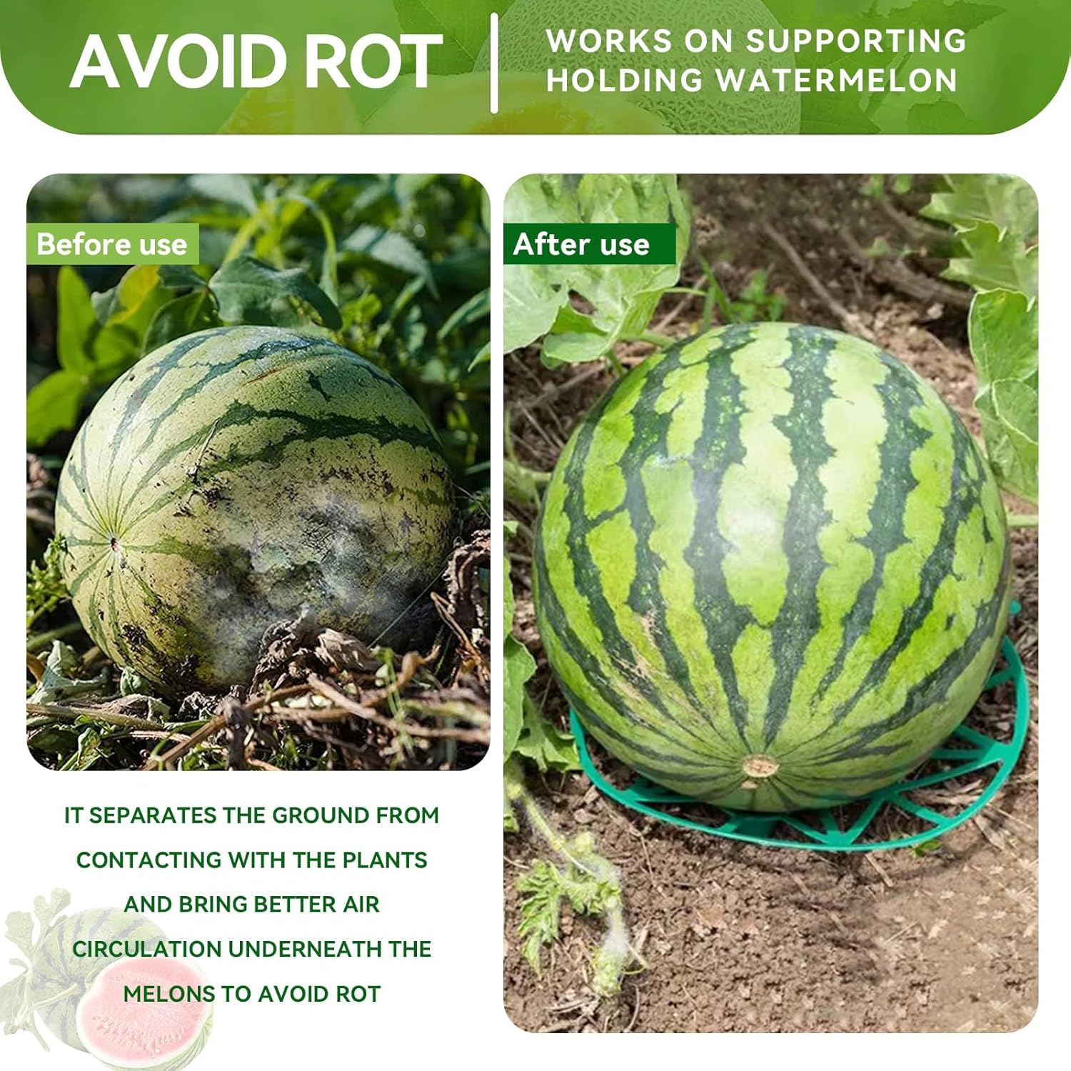 10PCS Strawberry Plant Support, Watermelon Support Stand Melon Holder Tray Protection Rack Cradle Pumpkin for Squash Cantaloupe - Image 4