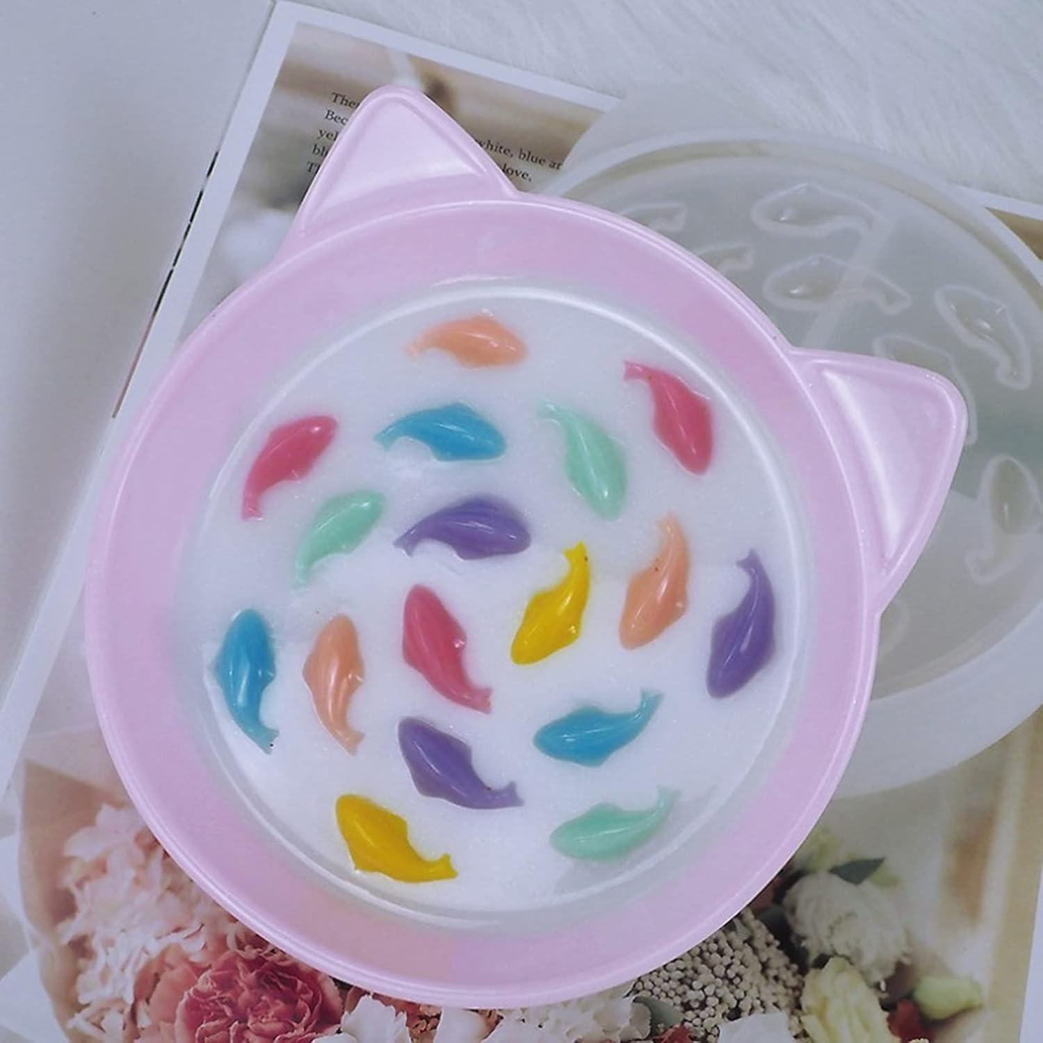 Epoxy Resin Mold, Silicone Dog Bowl Molds Slow Feeder Food Bowls Water Plate Mould for Small Medium Dogs Cats Puppy(cat) - Image 4