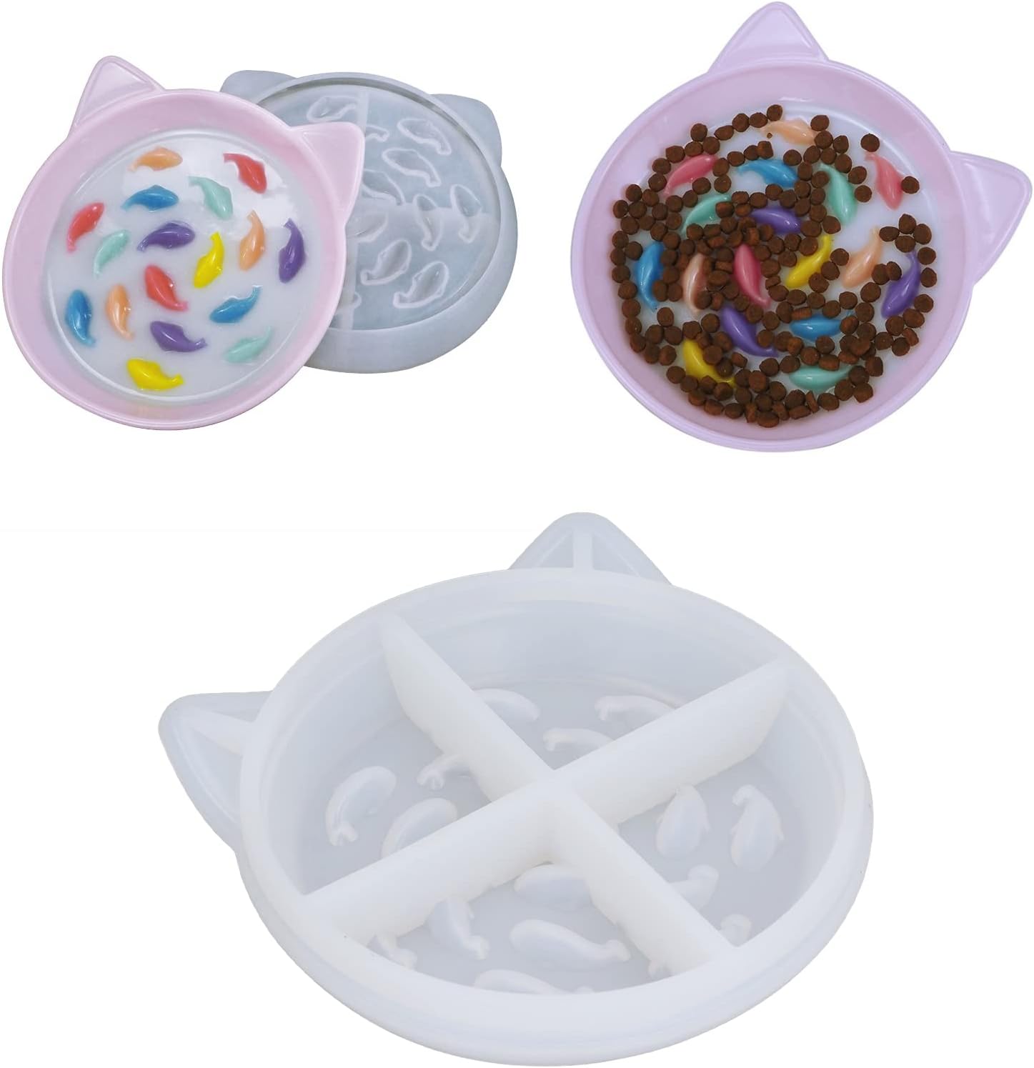 Epoxy Resin Mold, Silicone Dog Bowl Molds Slow Feeder Food Bowls Water Plate Mould for Small Medium Dogs Cats Puppy(cat) - Image 6