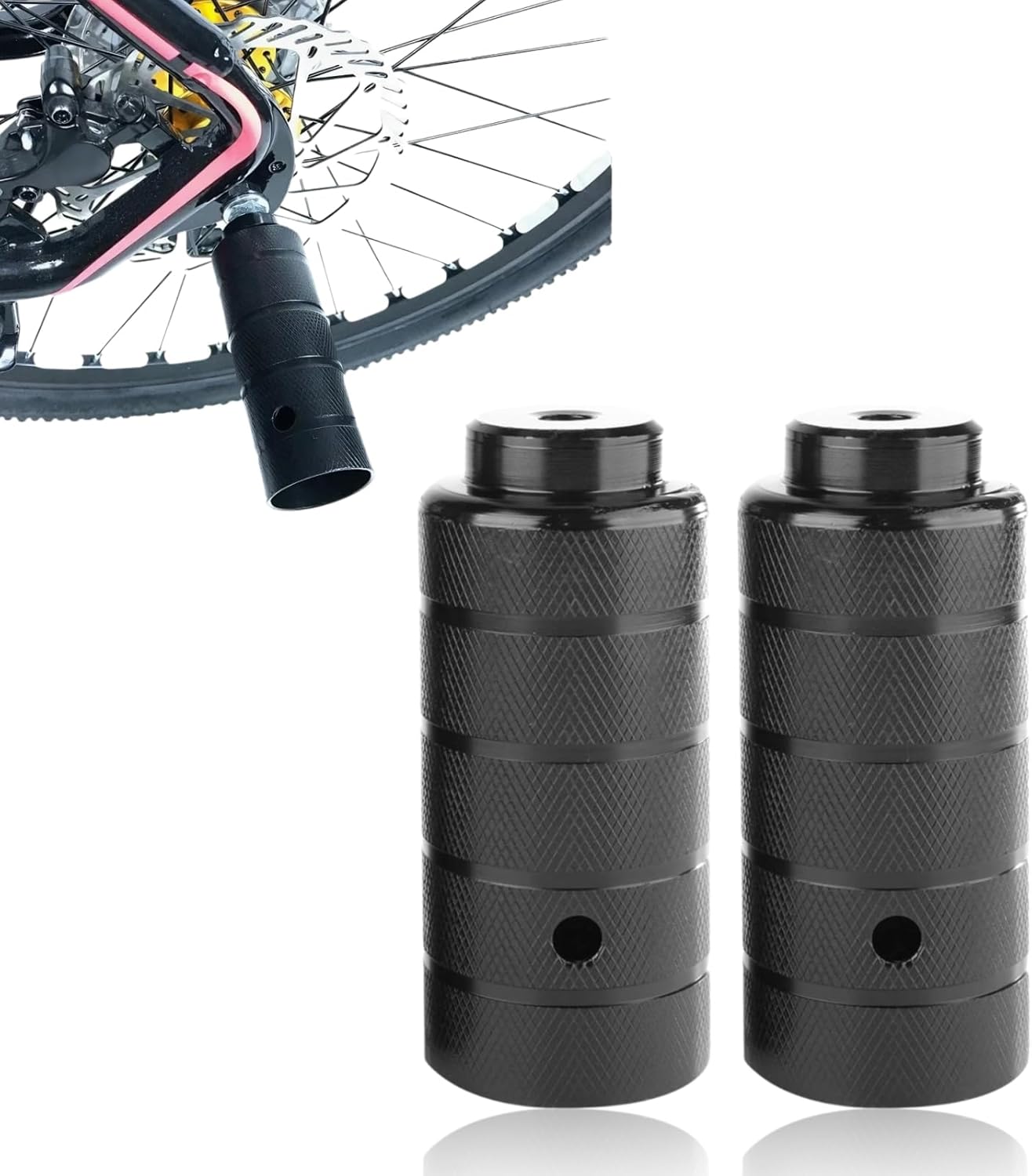 2PCS Steel Bike Pegs, Anti Skid Lead Foot Bicycle Peg Mini Cycling Rear Stunt 1.97 x 4.33in for Mountain - Image 1