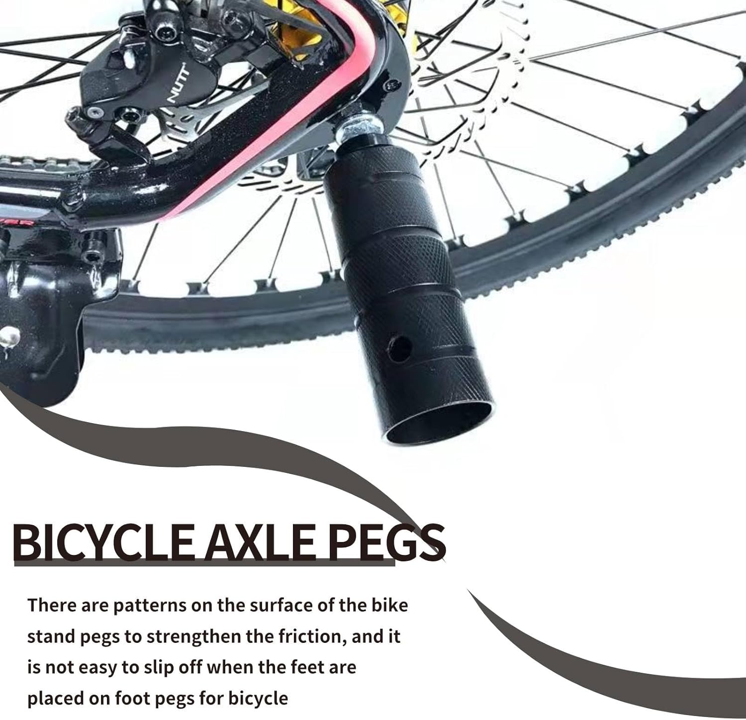 2PCS Steel Bike Pegs, Anti Skid Lead Foot Bicycle Peg Mini Cycling Rear Stunt 1.97 x 4.33in for Mountain - Image 3