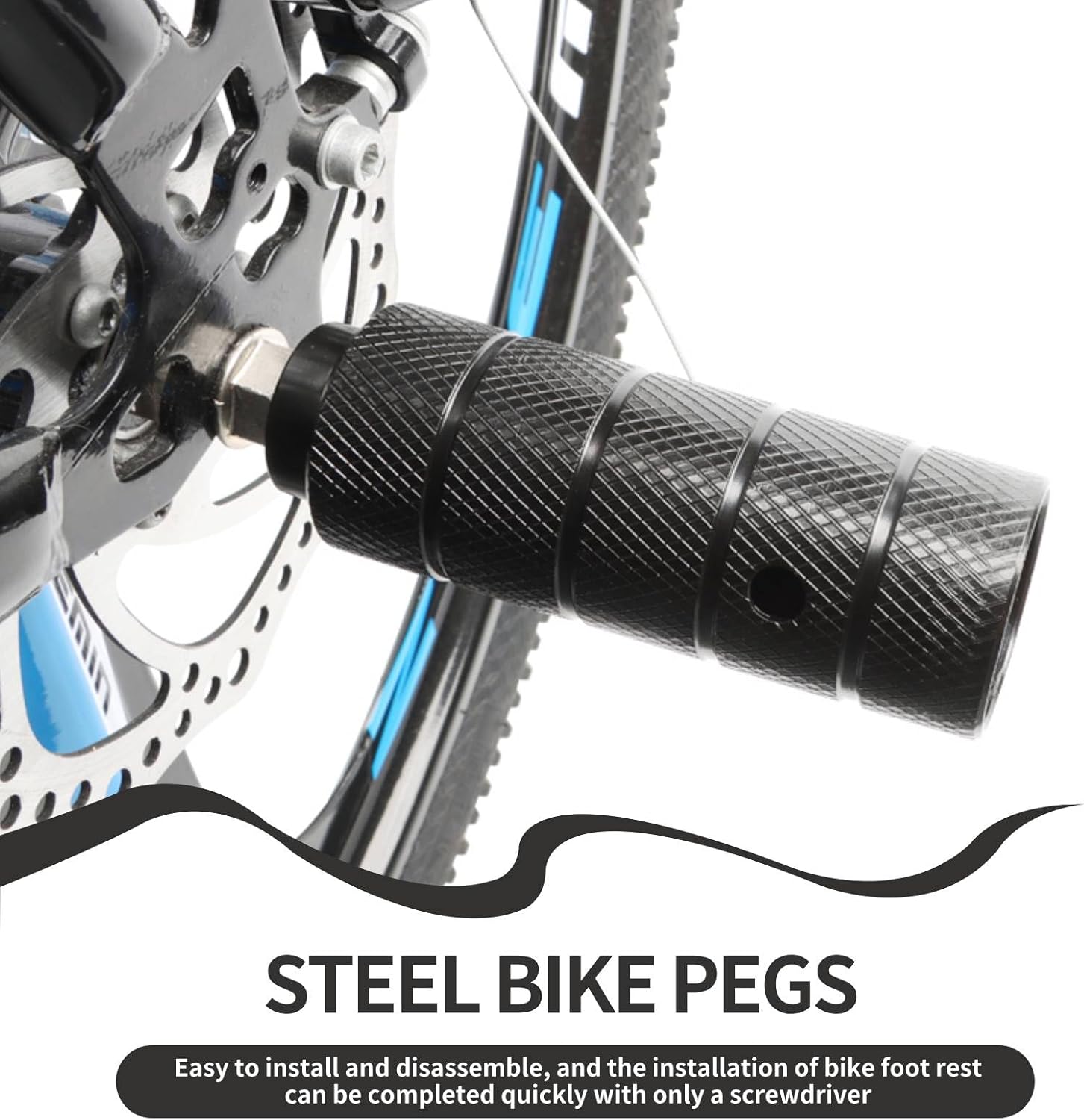 2PCS Steel Bike Pegs, Anti Skid Lead Foot Bicycle Peg Mini Cycling Rear Stunt 1.97 x 4.33in for Mountain - Image 4