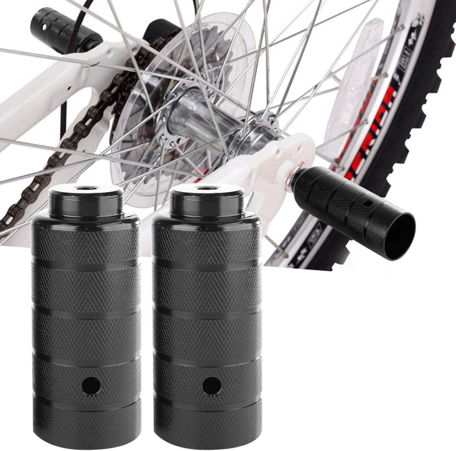 2PCS Steel Bike Pegs, Anti Skid Lead Foot Bicycle Peg Mini Cycling Rear Stunt 1.97 x 4.33in for Mountain - Image 5