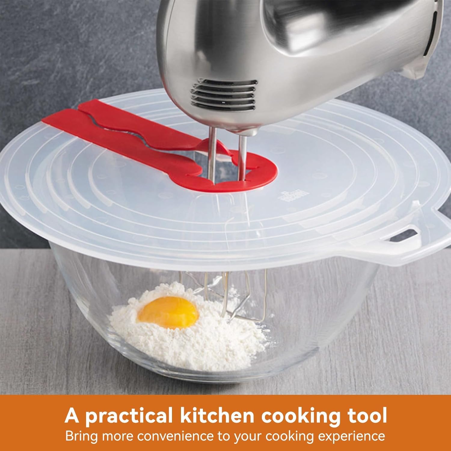 12 Inch Mixing Bowl Splatter Guard, Silicone Hand Mixer Shield Splash Guard Anti Cover for Baking & Cooking - Image 4