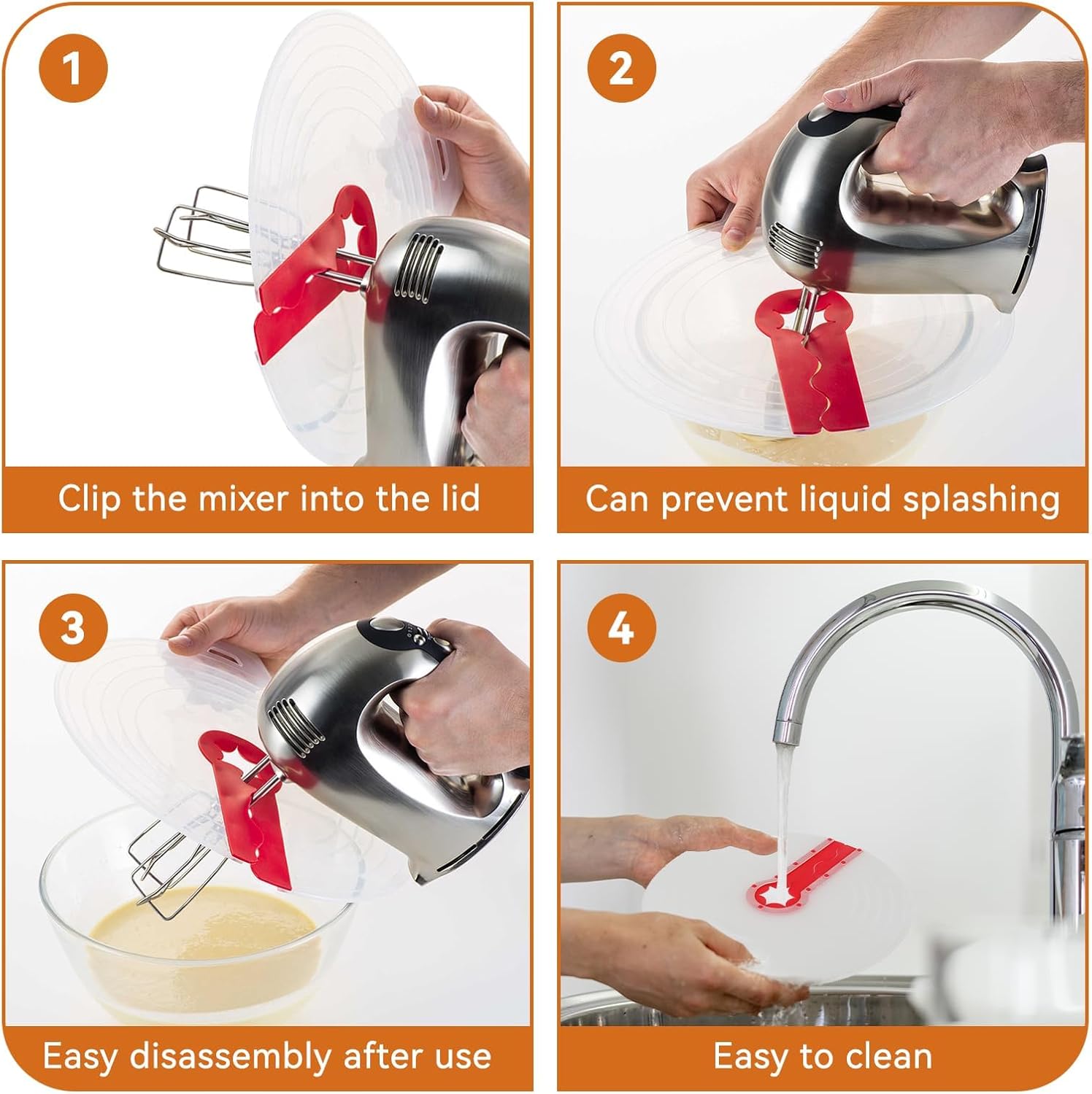 12 Inch Mixing Bowl Splatter Guard, Silicone Hand Mixer Shield Splash Guard Anti Cover for Baking & Cooking - Image 5