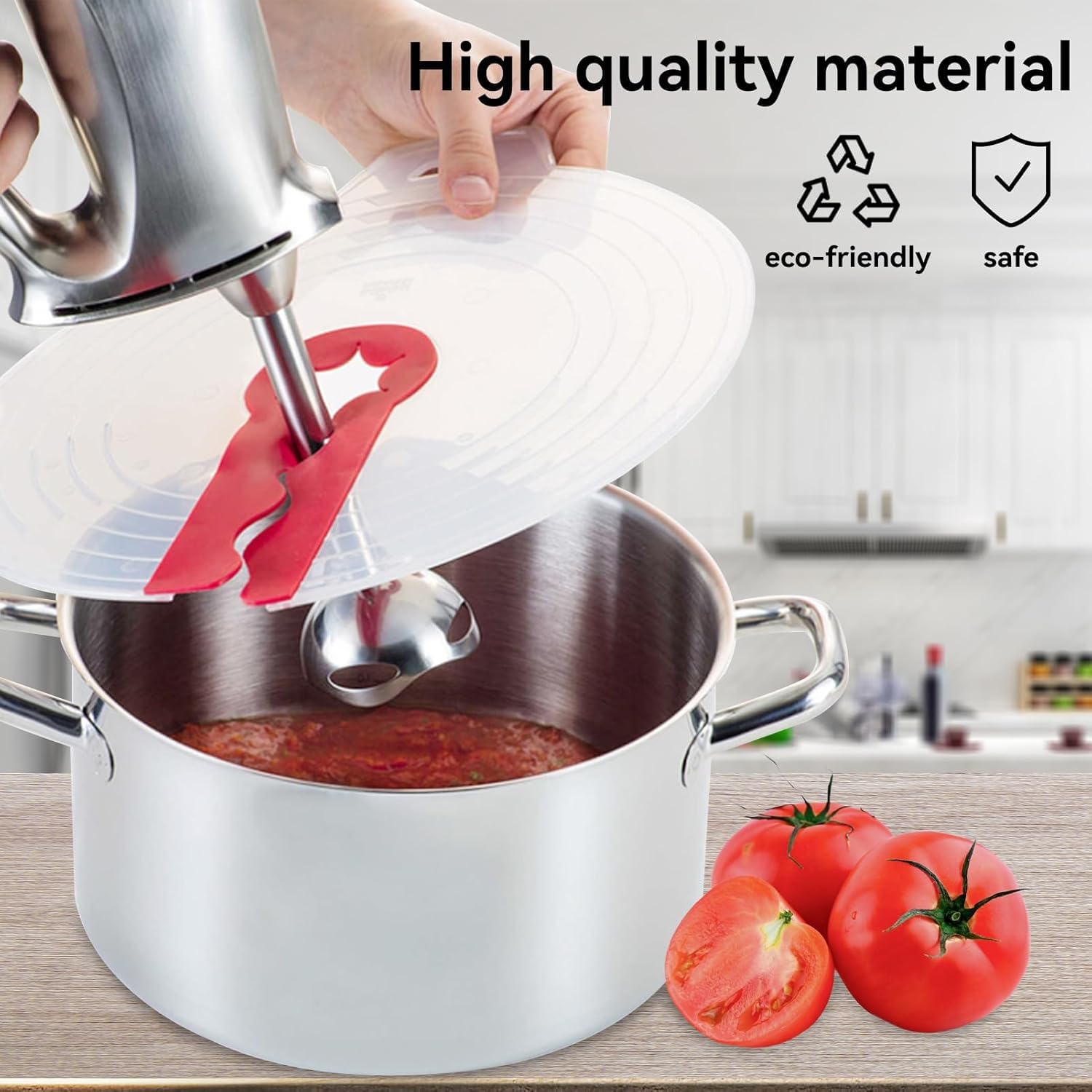 12 Inch Mixing Bowl Splatter Guard, Silicone Hand Mixer Shield Splash Guard Anti Cover for Baking & Cooking - Image 6