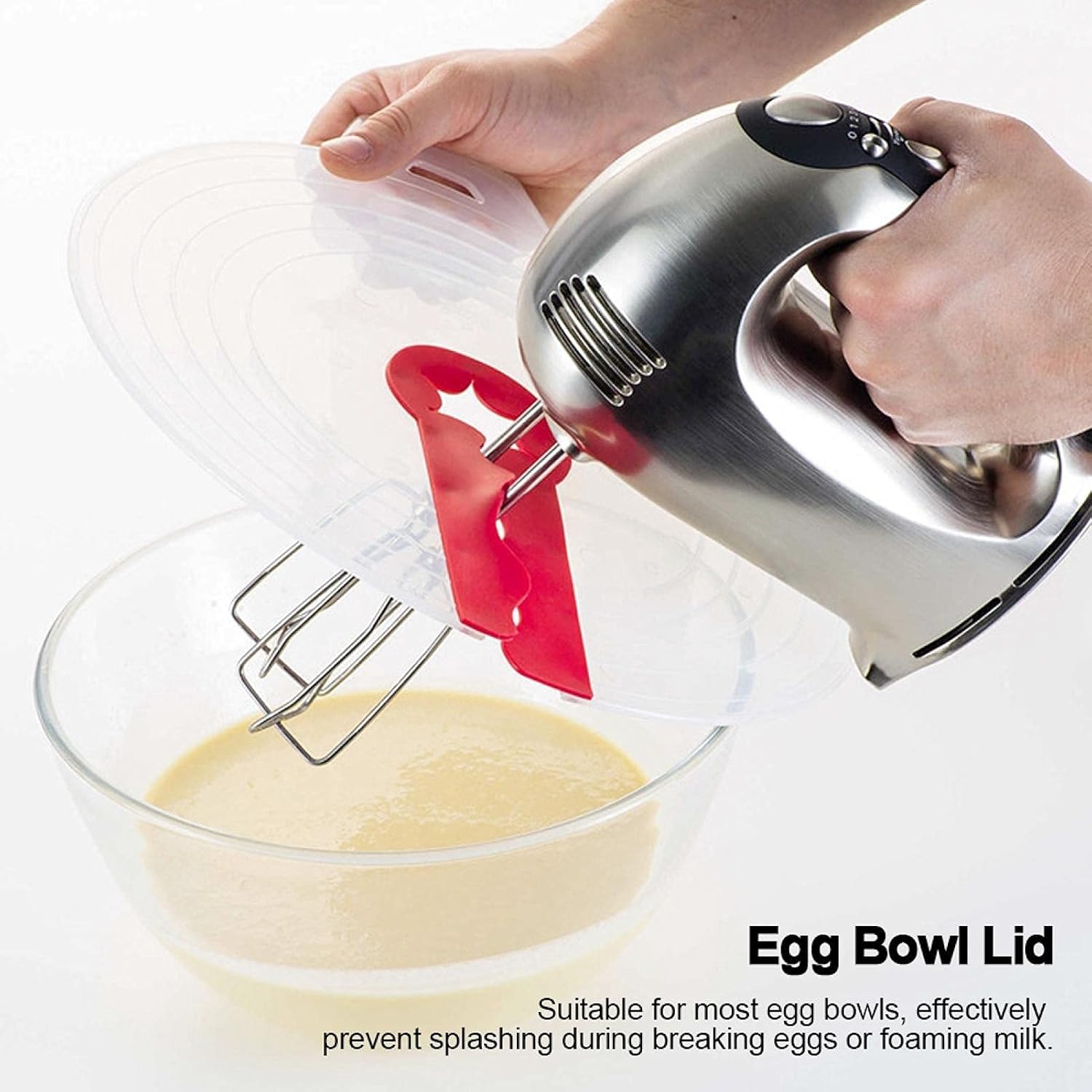 12 Inch Mixing Bowl Splatter Guard, Silicone Hand Mixer Shield Splash Guard Anti Cover for Baking & Cooking - Image 7