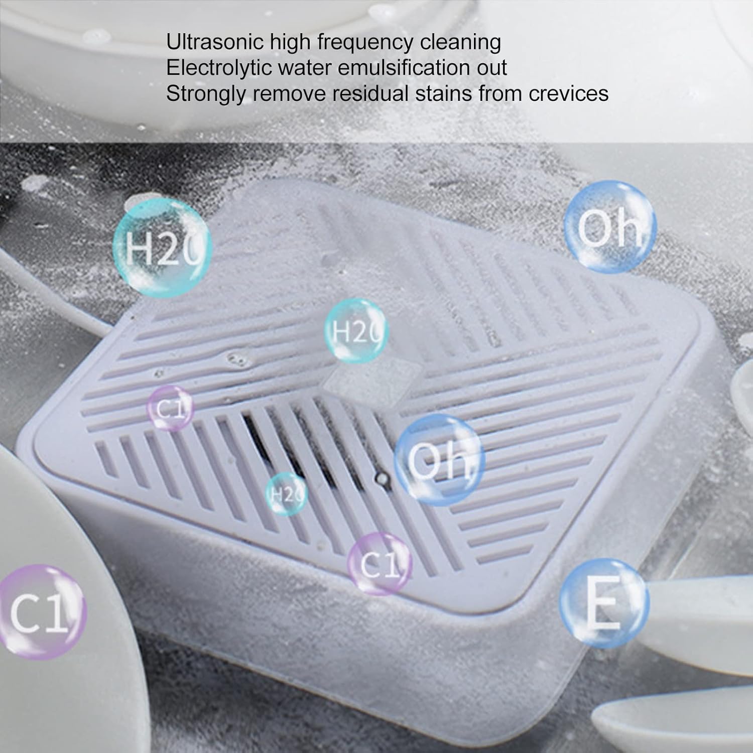 Sink Washing Machine, Portable Ultrasonic Machine Mini Electrolysis USB Dishwasher for Household Kitchen Supply ﻿ (White) White - Image 5