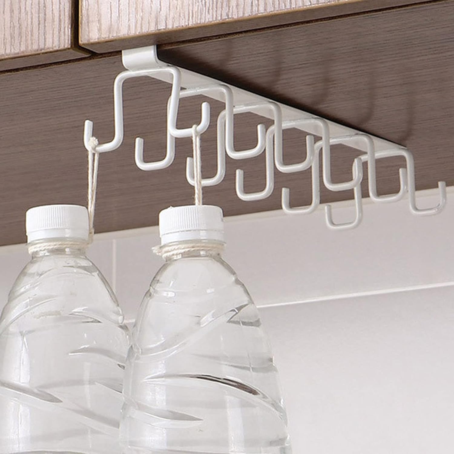 Mug Hooks Under Cabinet, Coffee Cup Cabinet No Drilling Hanger Hanging Cups Organizer for Kitchen Utensil Storage - Image 1