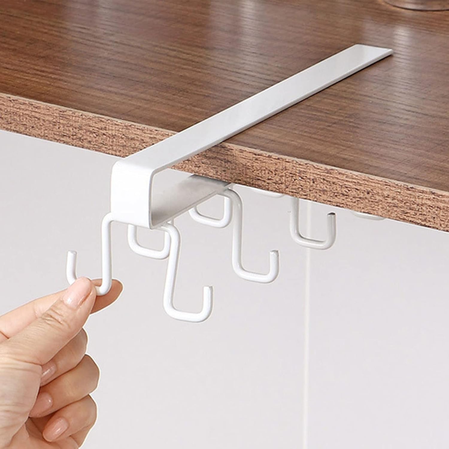 Mug Hooks Under Cabinet, Coffee Cup Cabinet No Drilling Hanger Hanging Cups Organizer for Kitchen Utensil Storage - Image 8