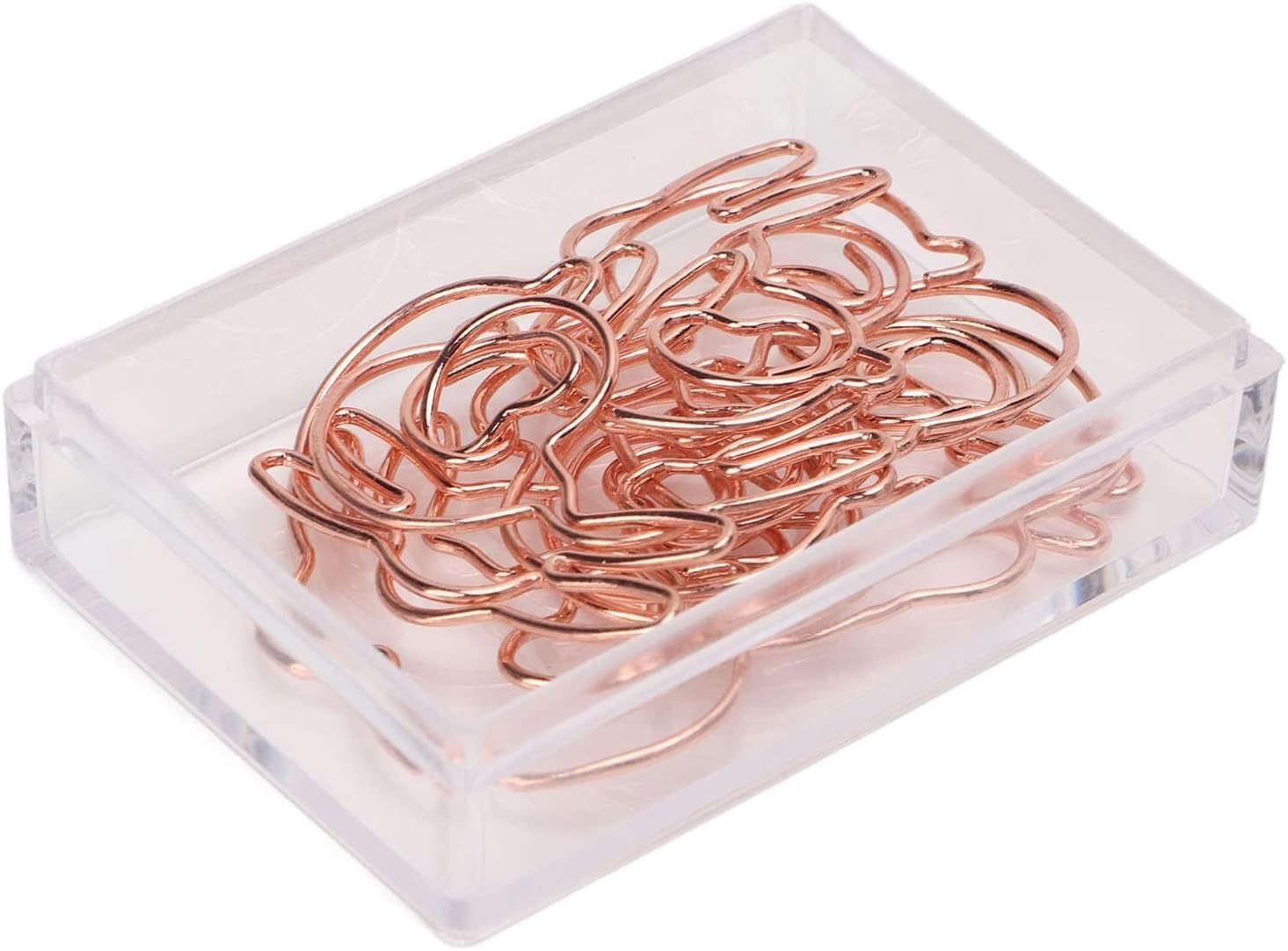 100PCS Rabbit Shape Paper Clips, Rose Gold Bunny Paperclips Decorative Clips Cute Animals Bookmark for Office School Home Desk Organizers - Image 6