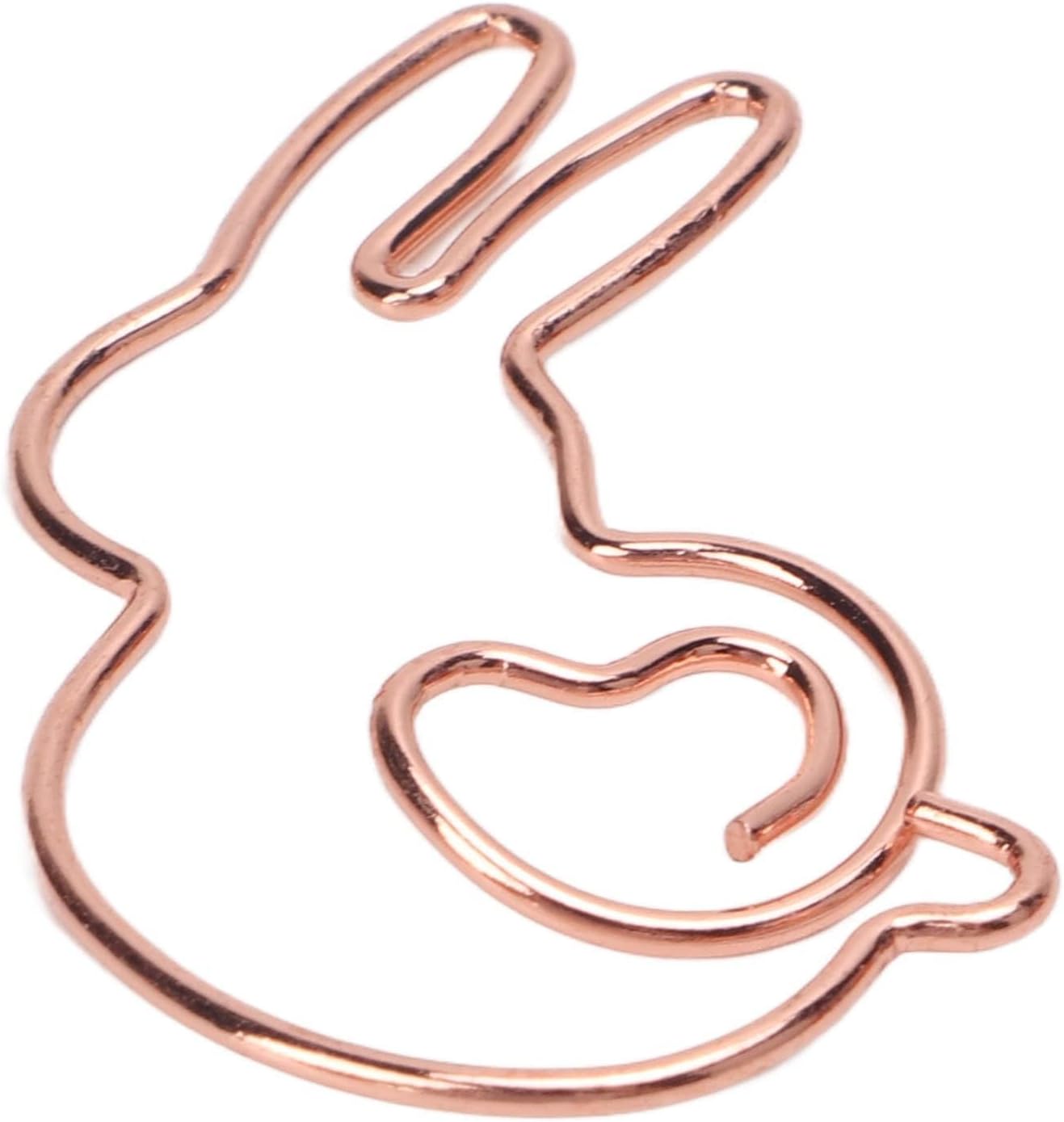 100PCS Rabbit Shape Paper Clips, Rose Gold Bunny Paperclips Decorative Clips Cute Animals Bookmark for Office School Home Desk Organizers - Image 8