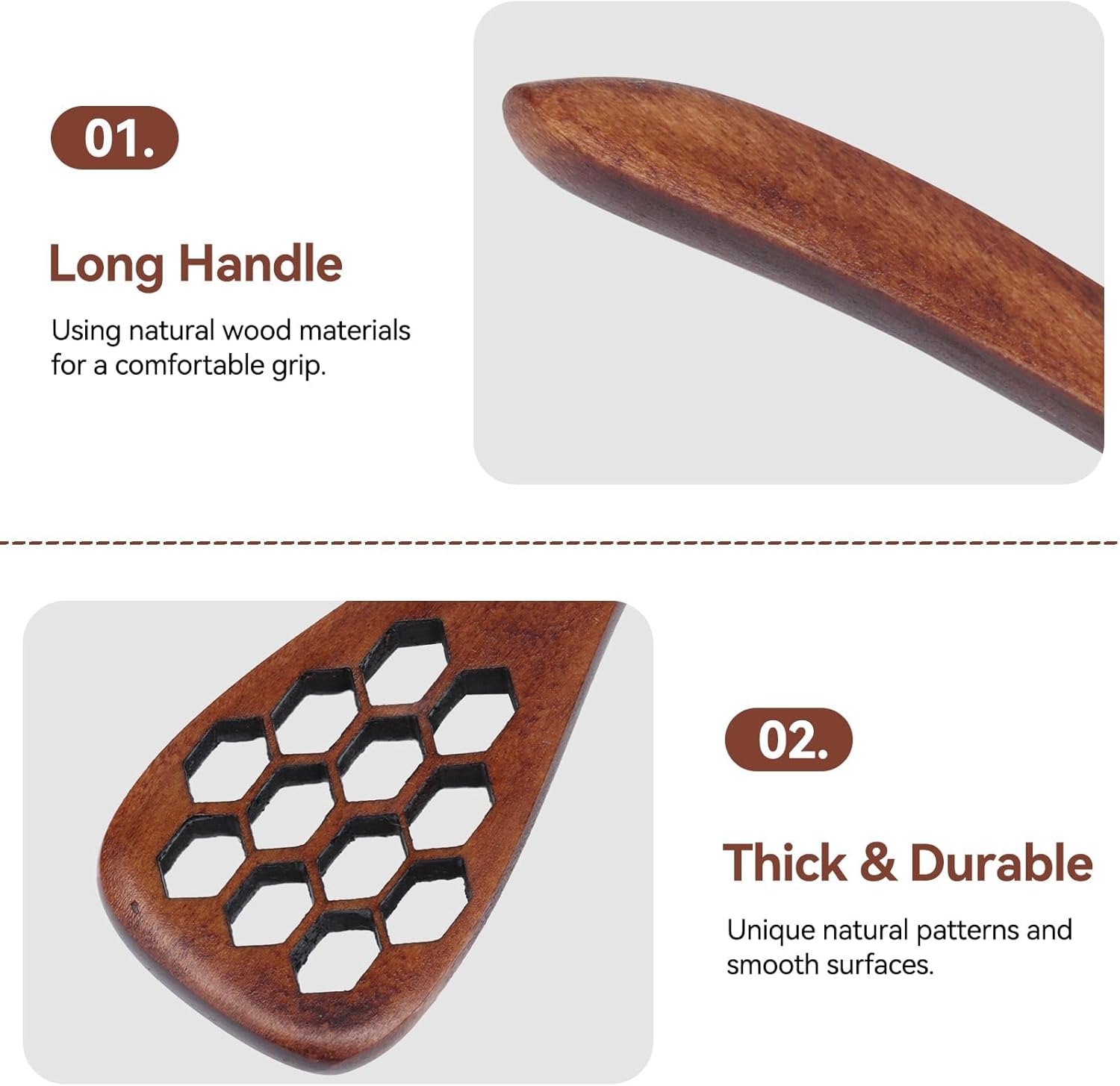3PCS Honey Dipper Sticks, Long Handle Mixing Stick Mini Honeycomb Drizzler Wooden Spoon Stirrer for Collecting Dispensing Drizzling Jam - Image 8