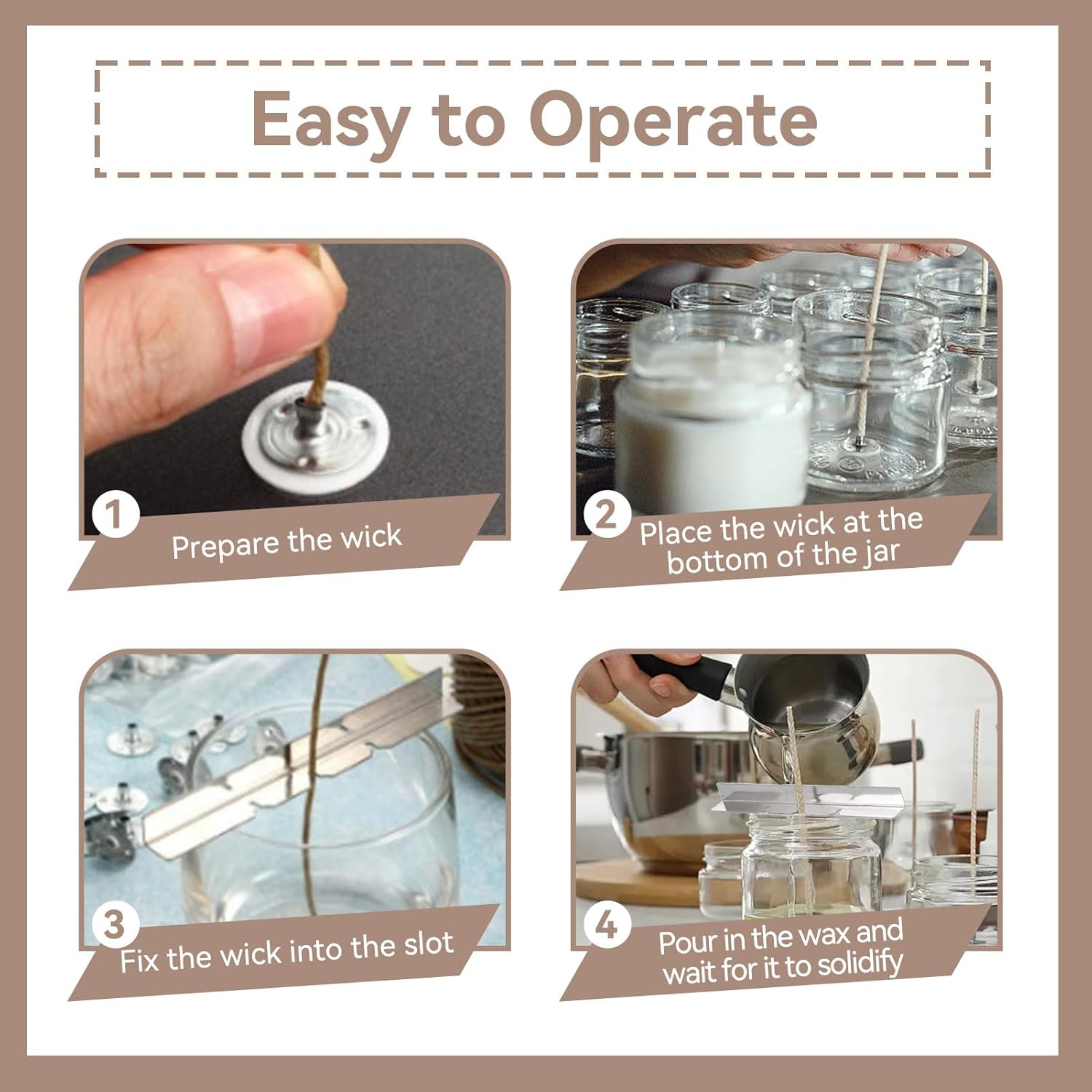 10PCS Metal Candle Wick Holder, Holders for Making Centering Tool Stainless Steel Device DIY Craft - Image 5