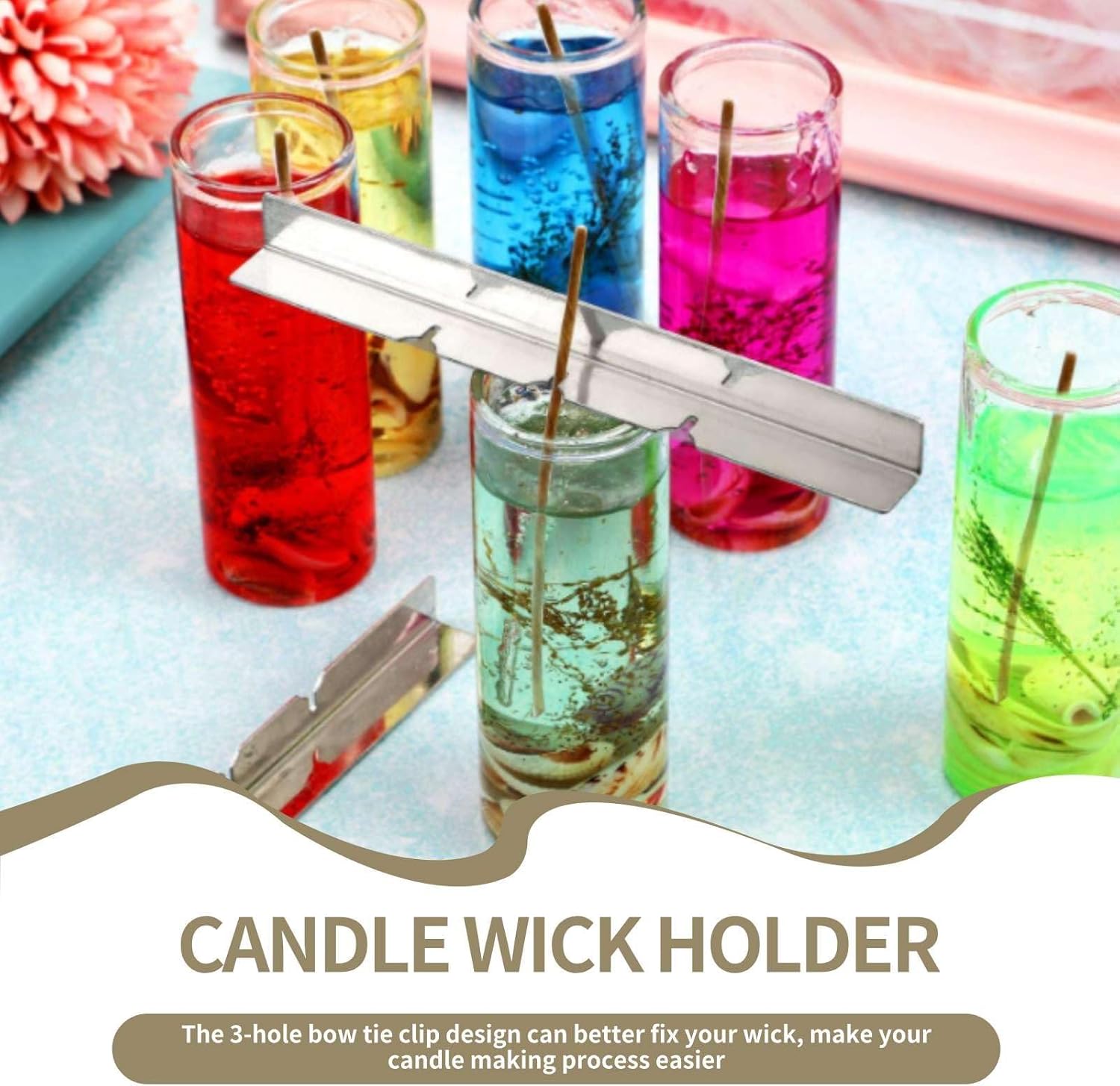 10PCS Metal Candle Wick Holder, Holders for Making Centering Tool Stainless Steel Device DIY Craft - Image 7