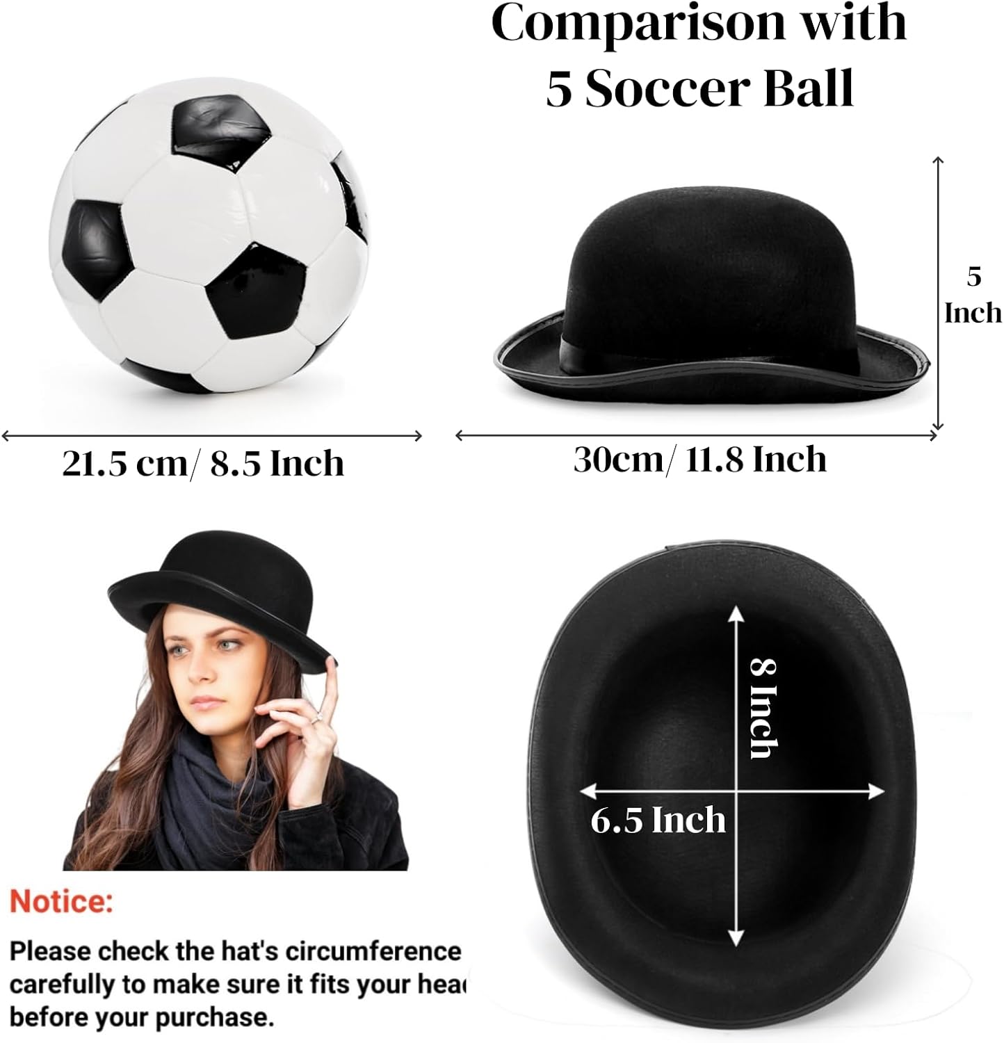 3 Pack Bowler Hat, 23