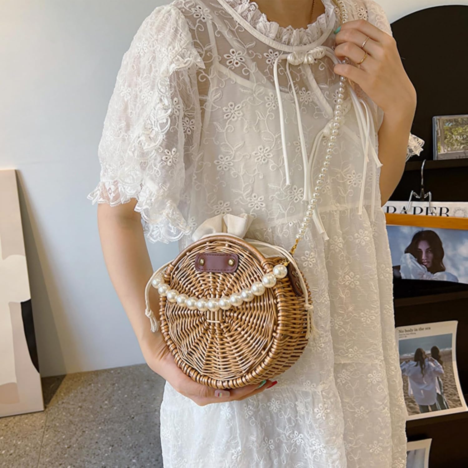 Round Rattan Bag, 8