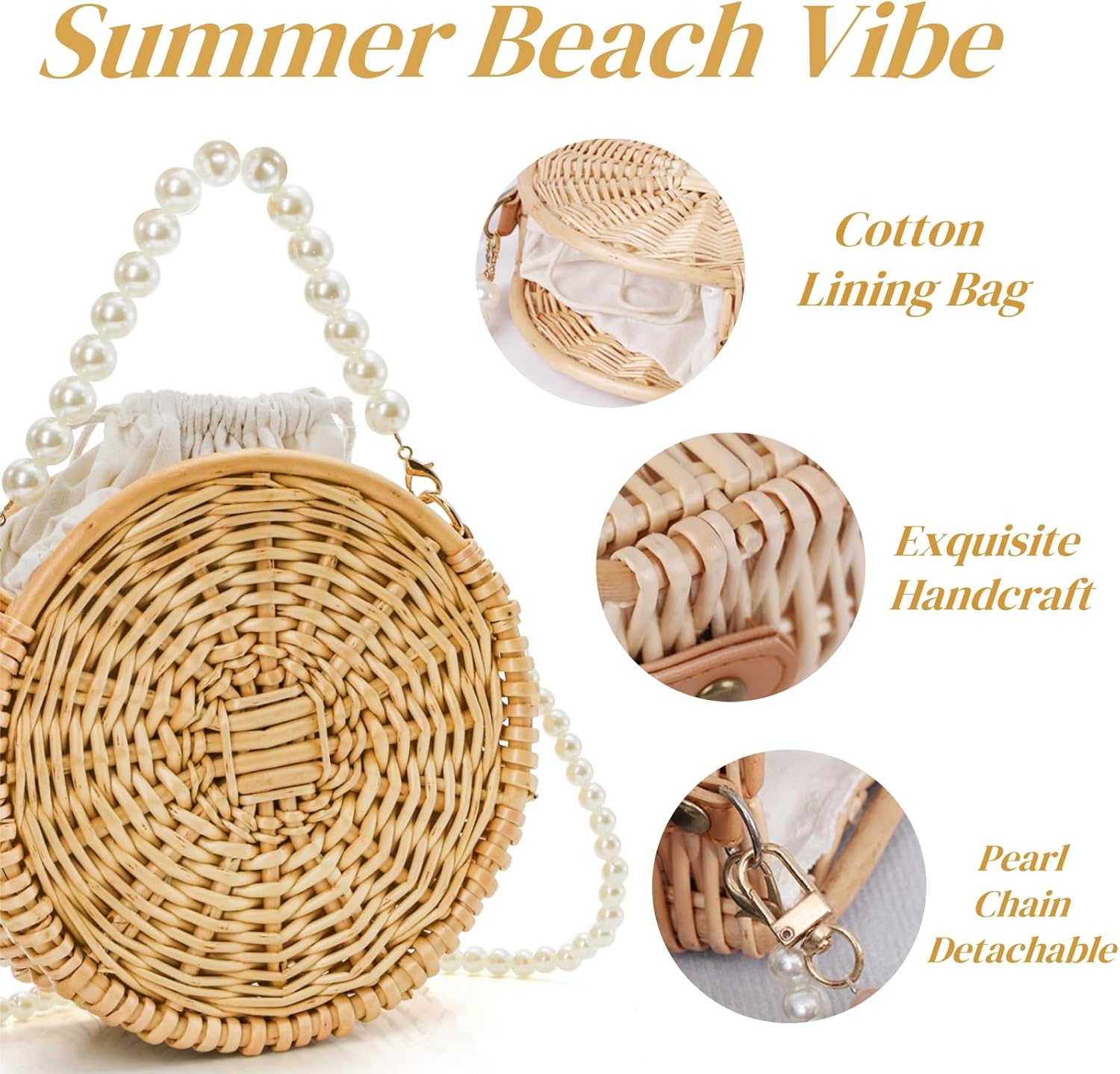 Round Rattan Bag, 8