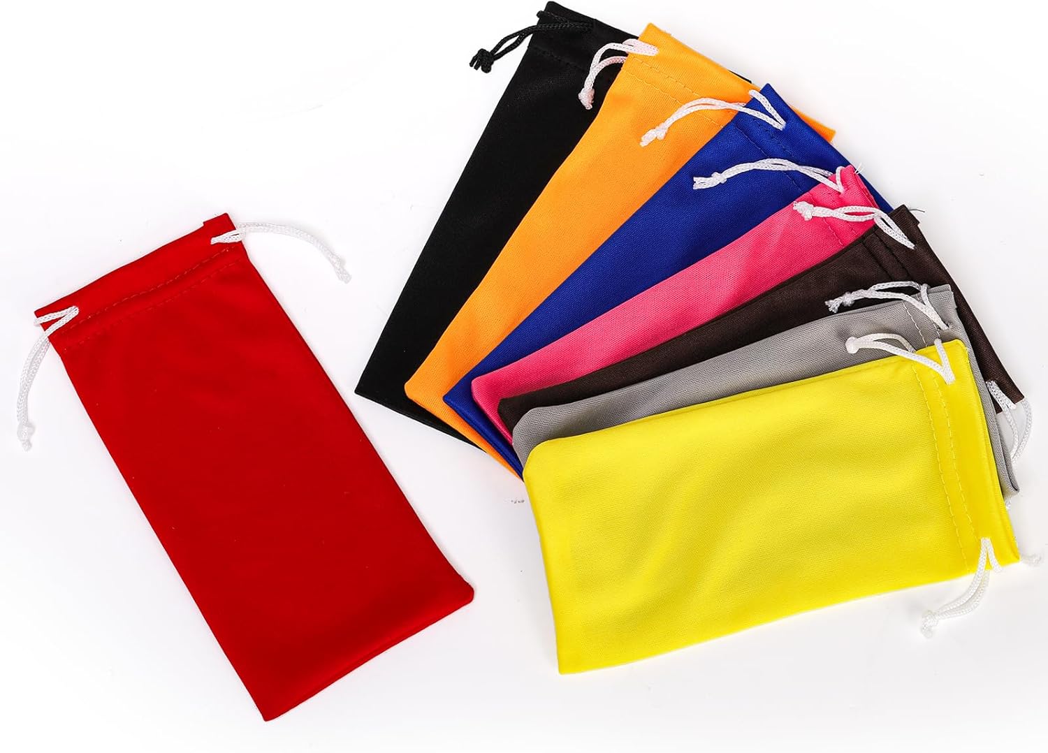 80 Packs Glasses Pouch, Microfiber Sunglasses Soft Case with Drawstring Closure, Gadgets, Black, Blue, Red, Orange, Pink, Brown, Gray, Yellow - Image 5