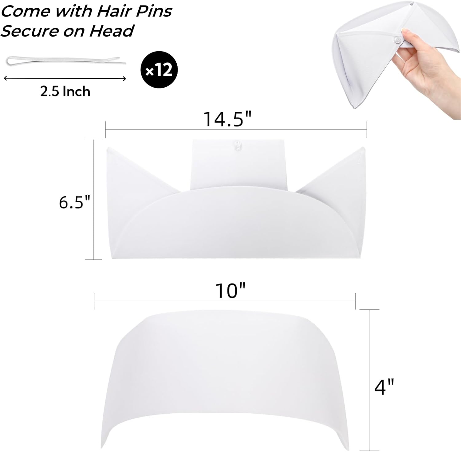 18 Pcs Nurse Hat Set, 6 Sturdy Caps with 12 Pins for Halloween, White Headband Costume Suitable Women, School, Party, Cosplay Supplies - Image 2