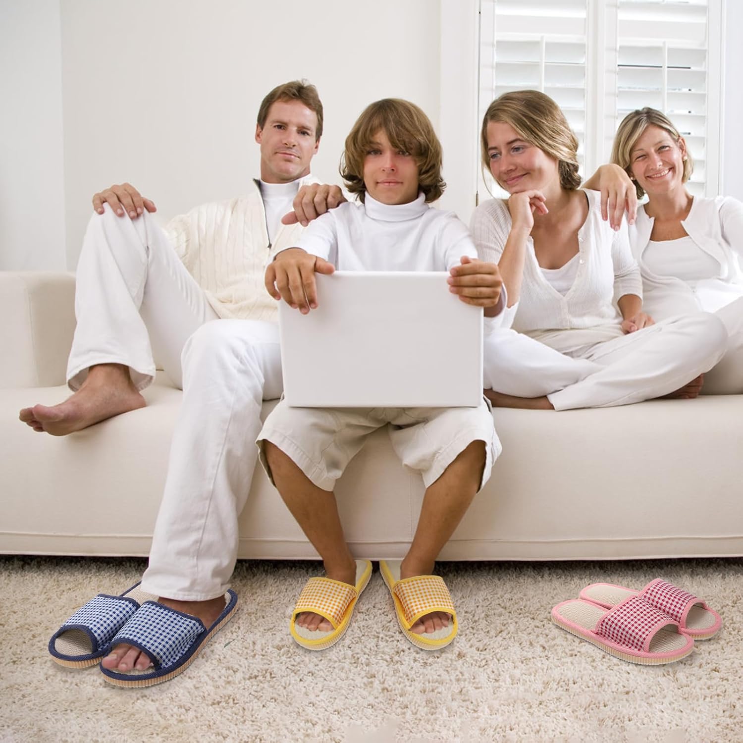 10 Pairs Washable House Slippers for Guests, Disposable Indoor Slipper with Thick Sole, Non Slip Open Toe Slipper, Spa Bulk Home, Hotel, Bedroom, Travel, Unisex Universal Size - Image 5