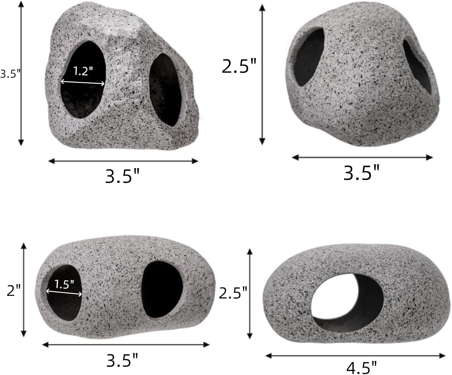 6 Pack Aquarium Decoration Rock Caves, Betta Fish Tank Hideaway, Hideout Stones House Decor for Cichlid Shrimp Territorial Hiding Breeding Spawning, Ornaments - Image 2