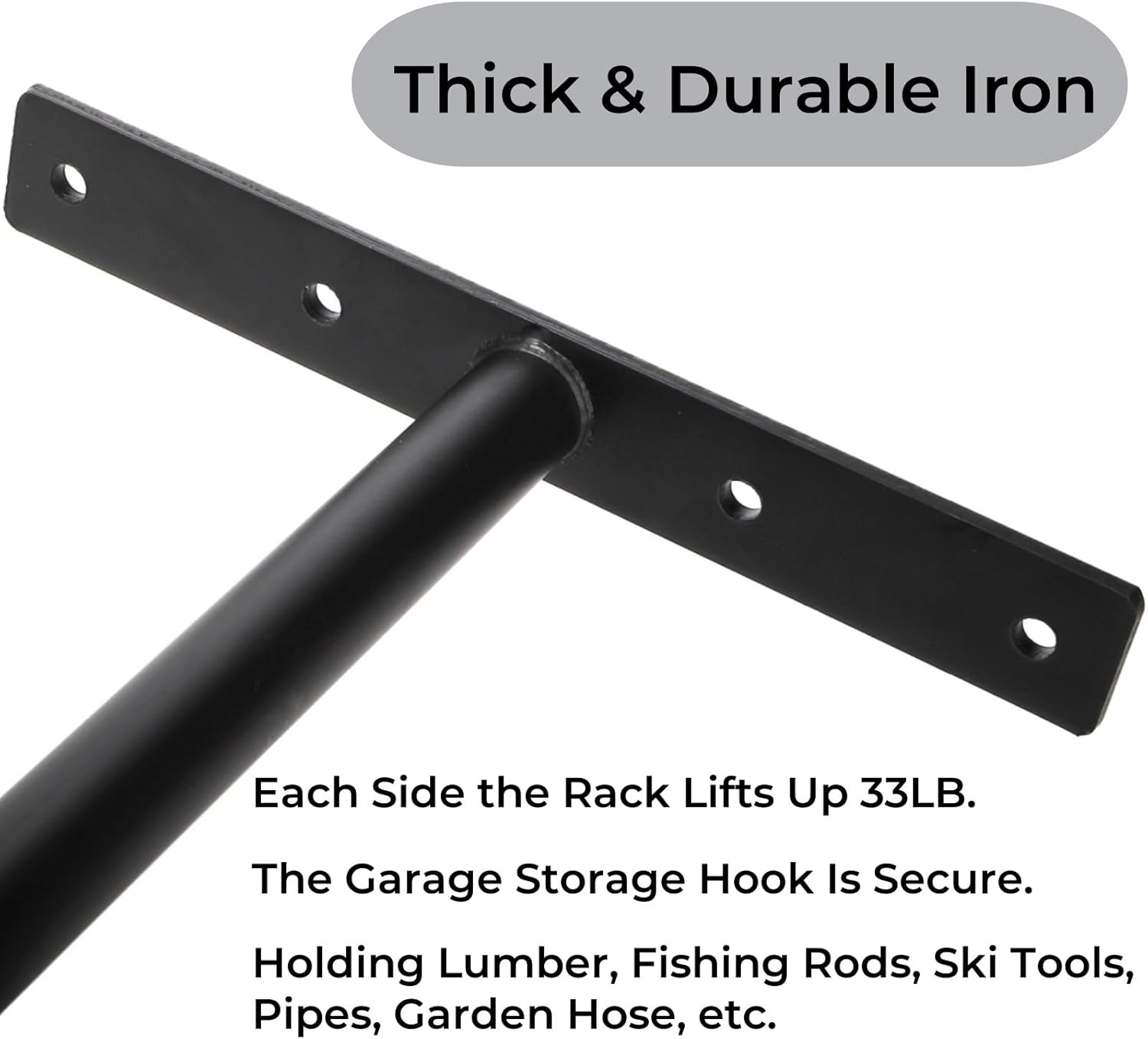 4 Pack Overhead Garage Storage Hooks, 16.5