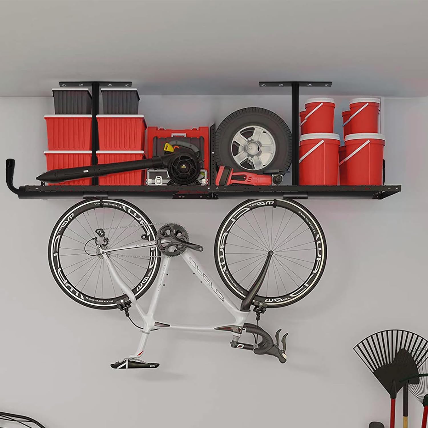 4 Pack Overhead Garage Storage Hooks, 16.5