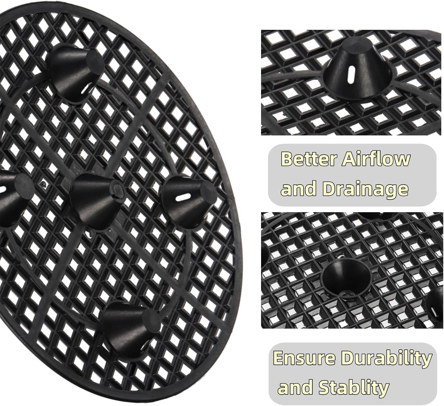 15 PCS Plant Level Pot Elevator, 12 inch Plastic Potted Stands, Large Patio Planter Riser Holder, Deck Floor Protector to Prevent Rot Damage, Trivet for Indoor Outdoor Garden - Image 3