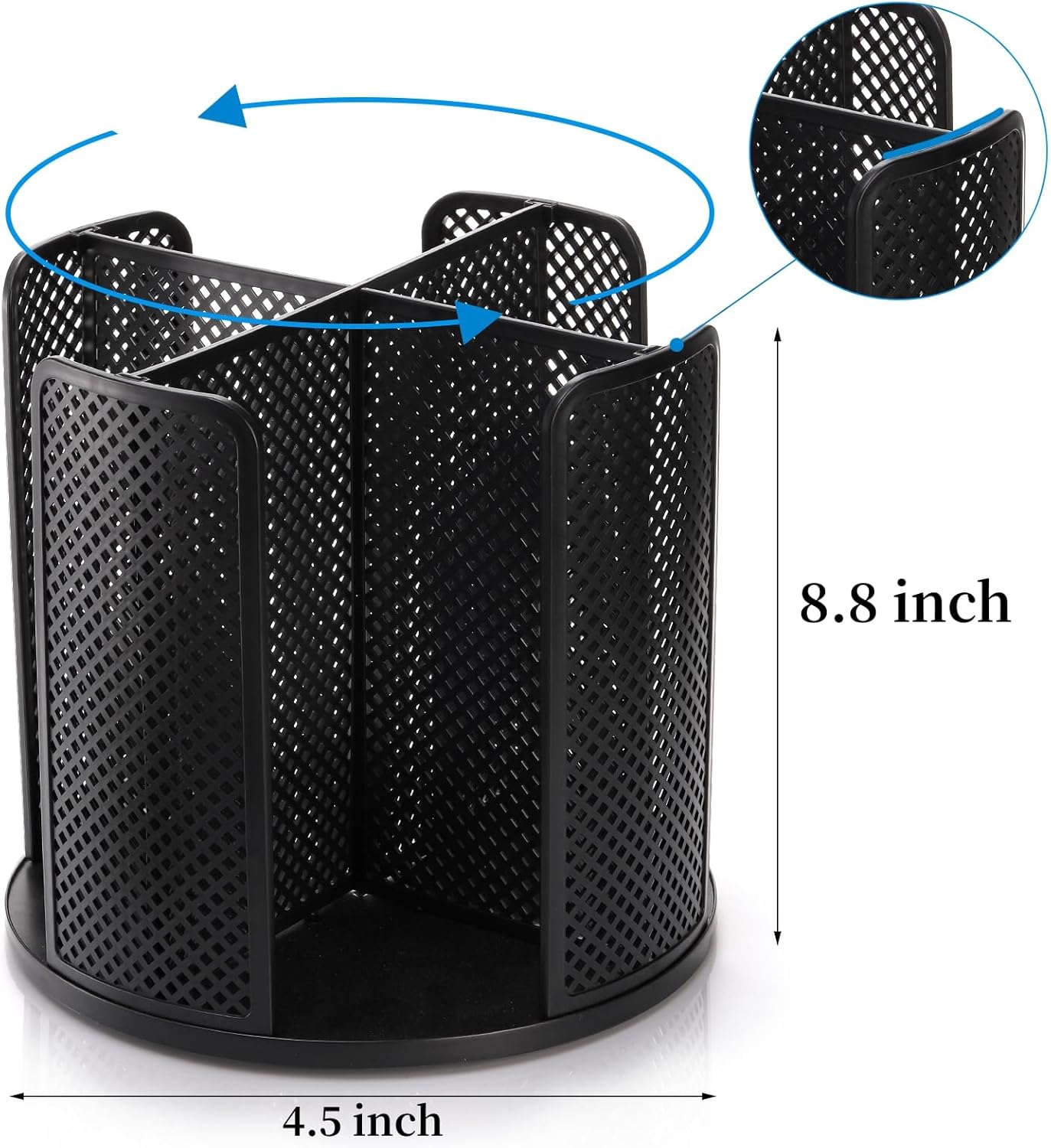 2 Pack Coffee Cup Dispenser, Rotatable 4 Compartment and Lid Holder, Plastic Paper Storage Organizer for Office Restaurant Breakroom Station Bar Buffet Kitchen Countertop - Image 2
