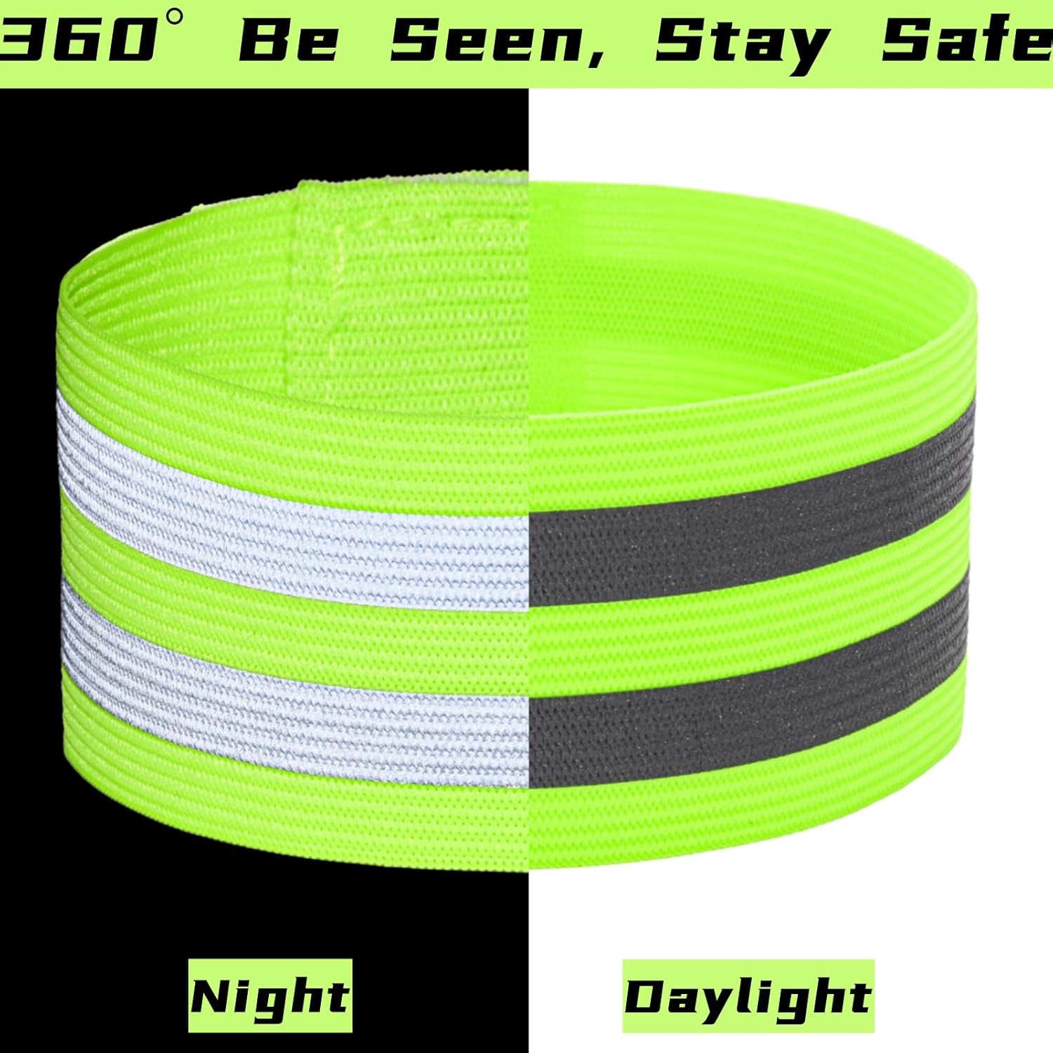 50 Pack Reflective Bands, High Visibility Safety Reflector Armband, Security Tape Strip Bracelets, Cycling Warning Fluorescent Sash, Night Walking Gear for Wrist Arm Ankle Leg - Image 3