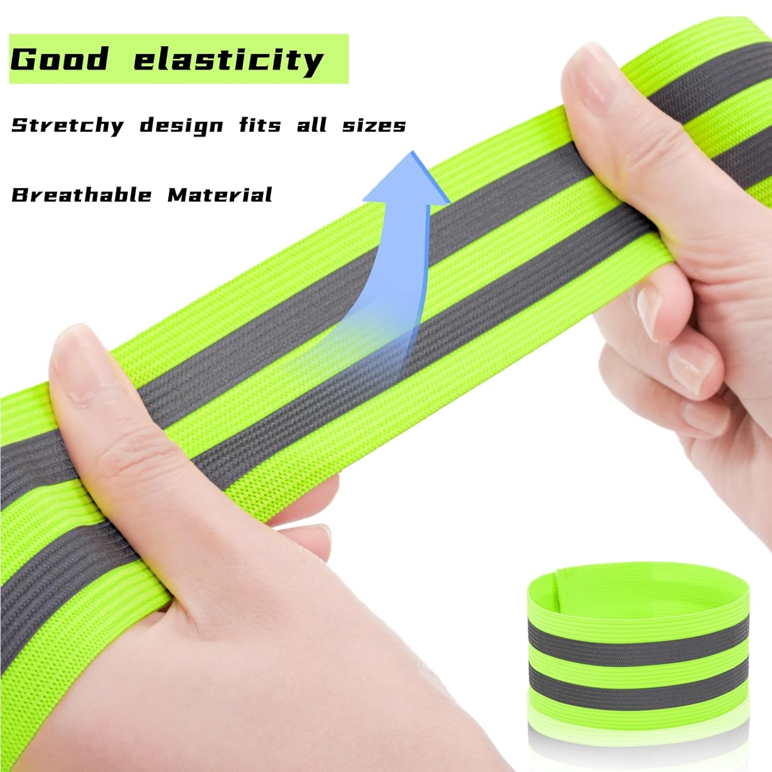 50 Pack Reflective Bands, High Visibility Safety Reflector Armband, Security Tape Strip Bracelets, Cycling Warning Fluorescent Sash, Night Walking Gear for Wrist Arm Ankle Leg - Image 4