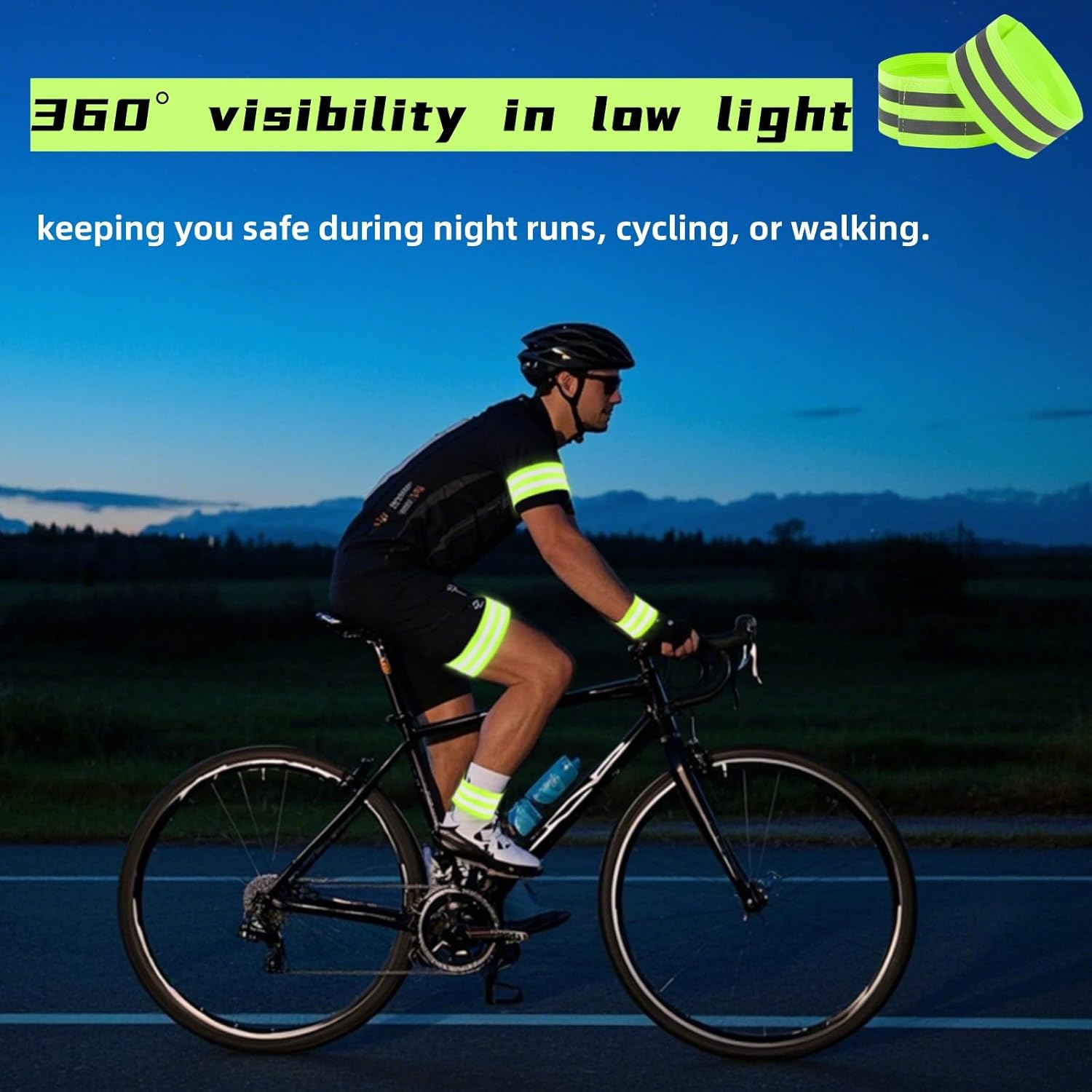 50 Pack Reflective Bands, High Visibility Safety Reflector Armband, Security Tape Strip Bracelets, Cycling Warning Fluorescent Sash, Night Walking Gear for Wrist Arm Ankle Leg - Image 7